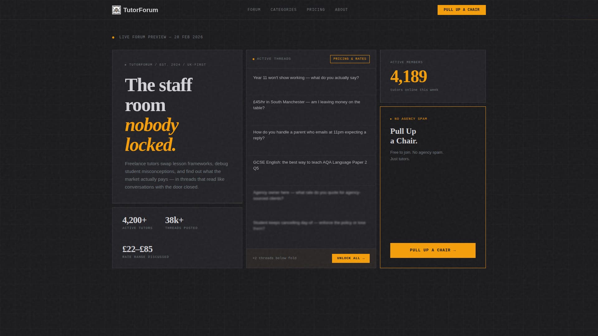 Staffroom - Industrial Tutoringcommunity Landing Page Template