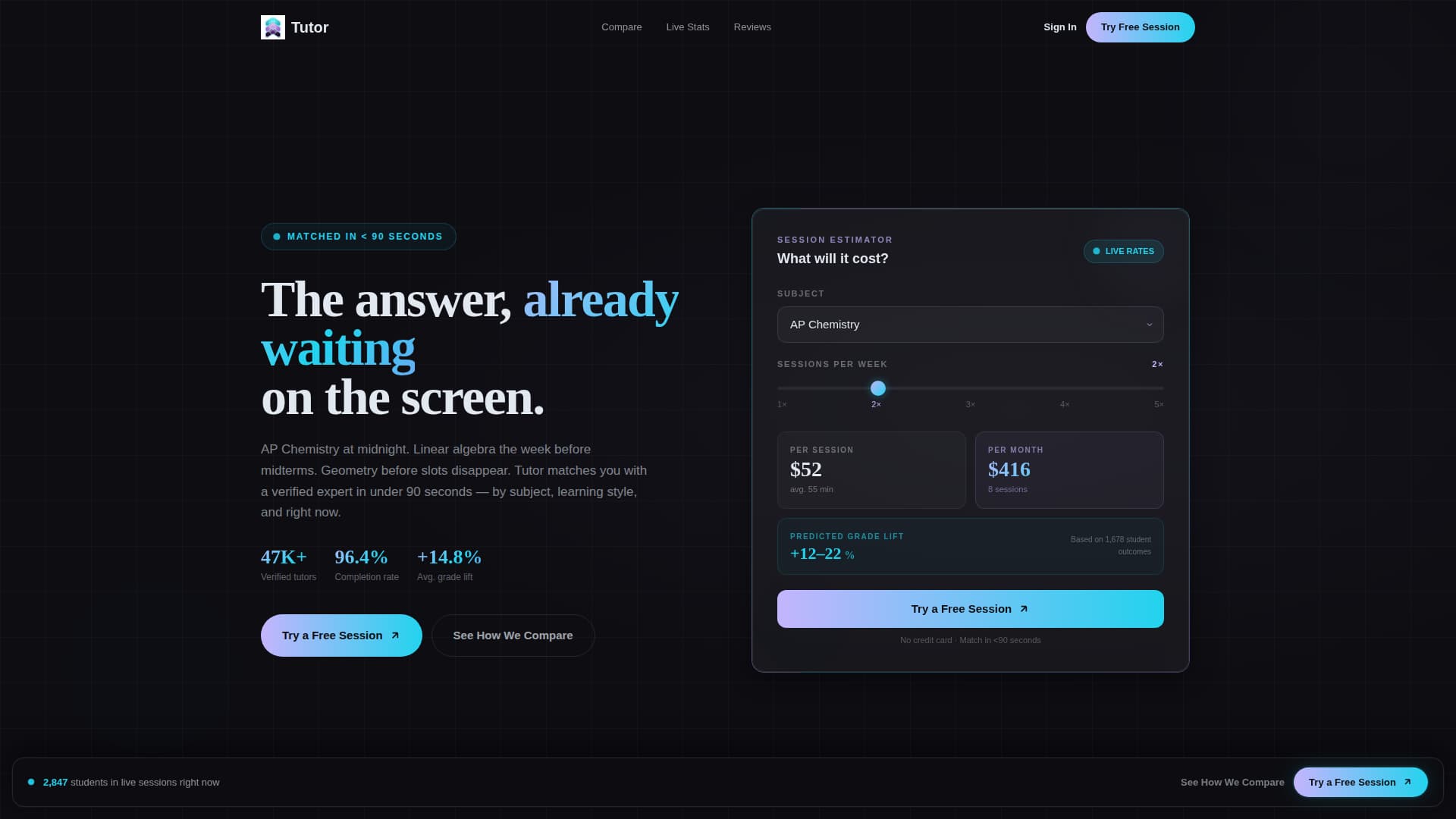 Tutor - Instant Tutoring Landing Page Template