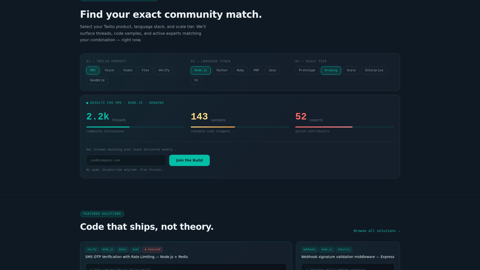 Twilio - Performance-Driven Community Landing Page Template