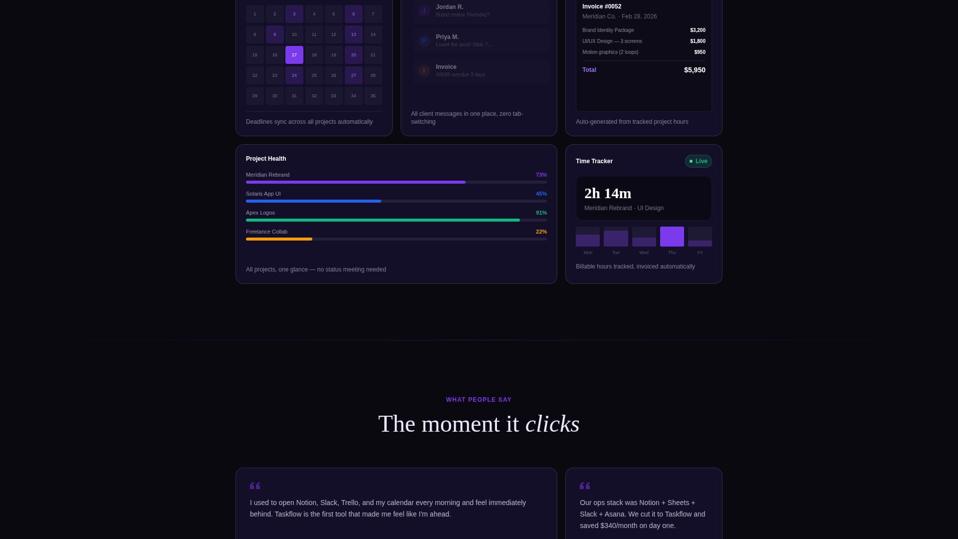 Taskflow - Powerful Productivity Landing Page Template