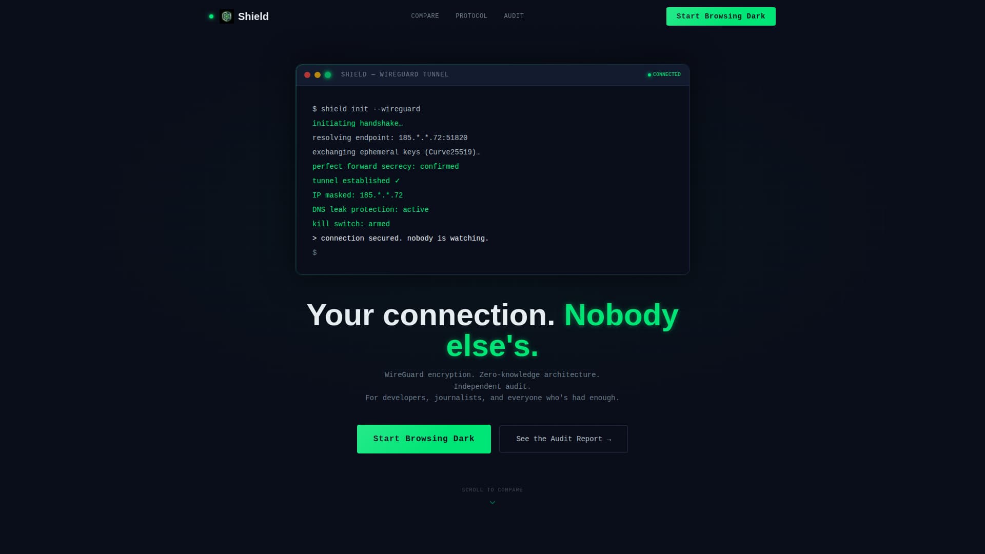 Shield - Encrypted VPN Landing Page Template