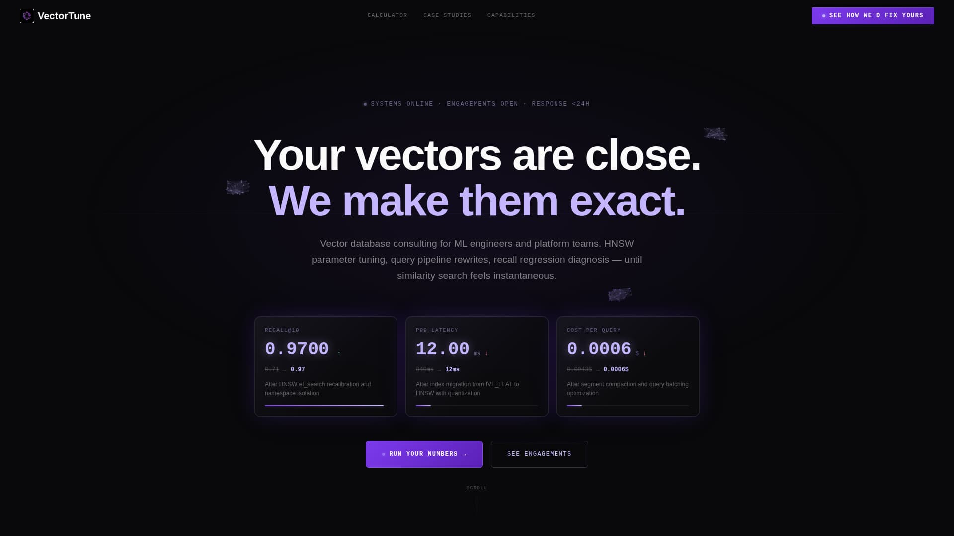 Vectortune - Precision Database Landing Page Template