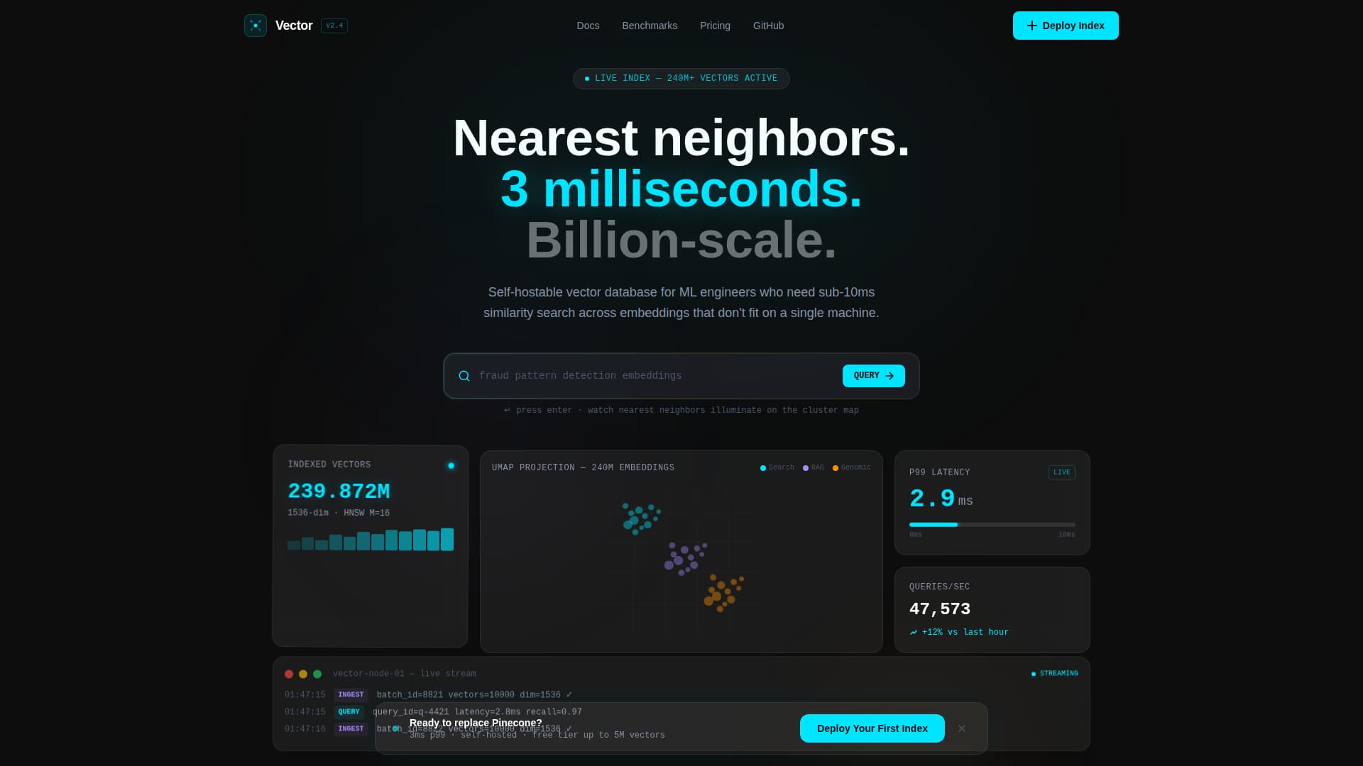 Vector - Highperformance Database Landing Page Template