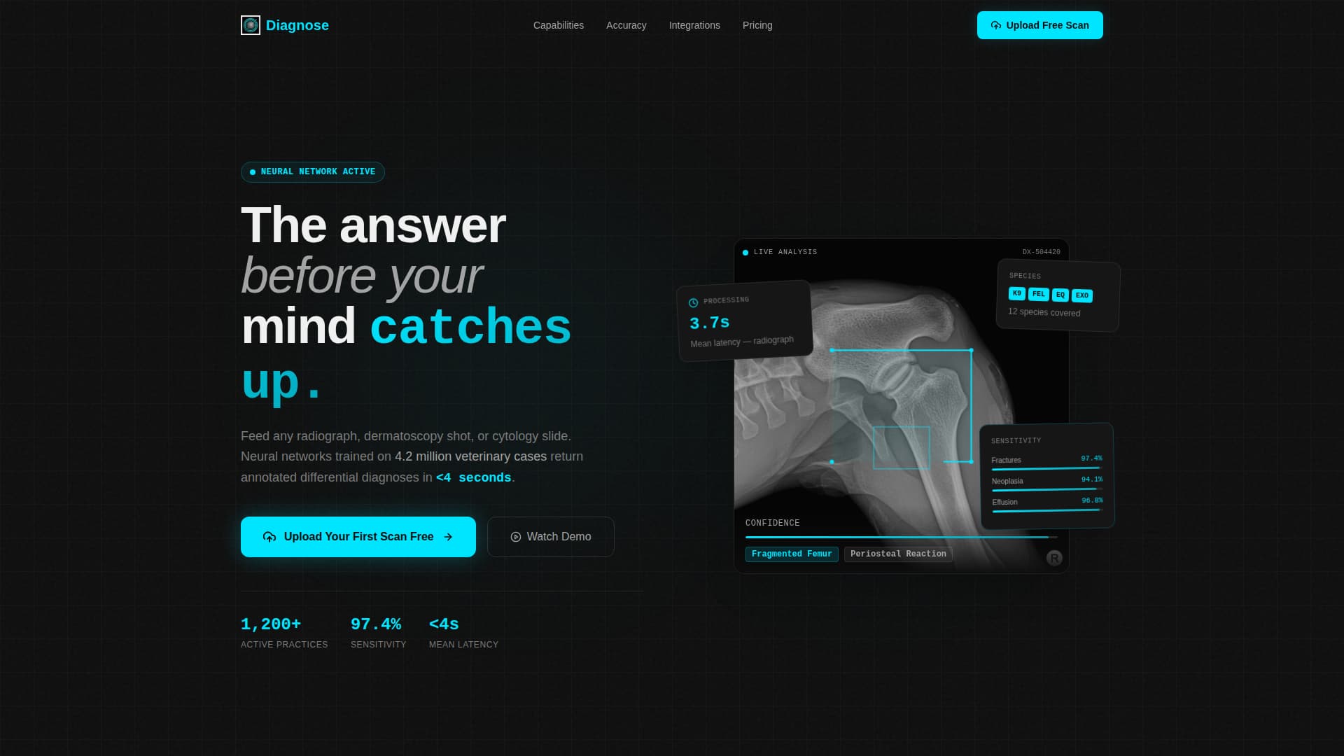 Diagnose - Instant Veterinary AI Landing Page Template