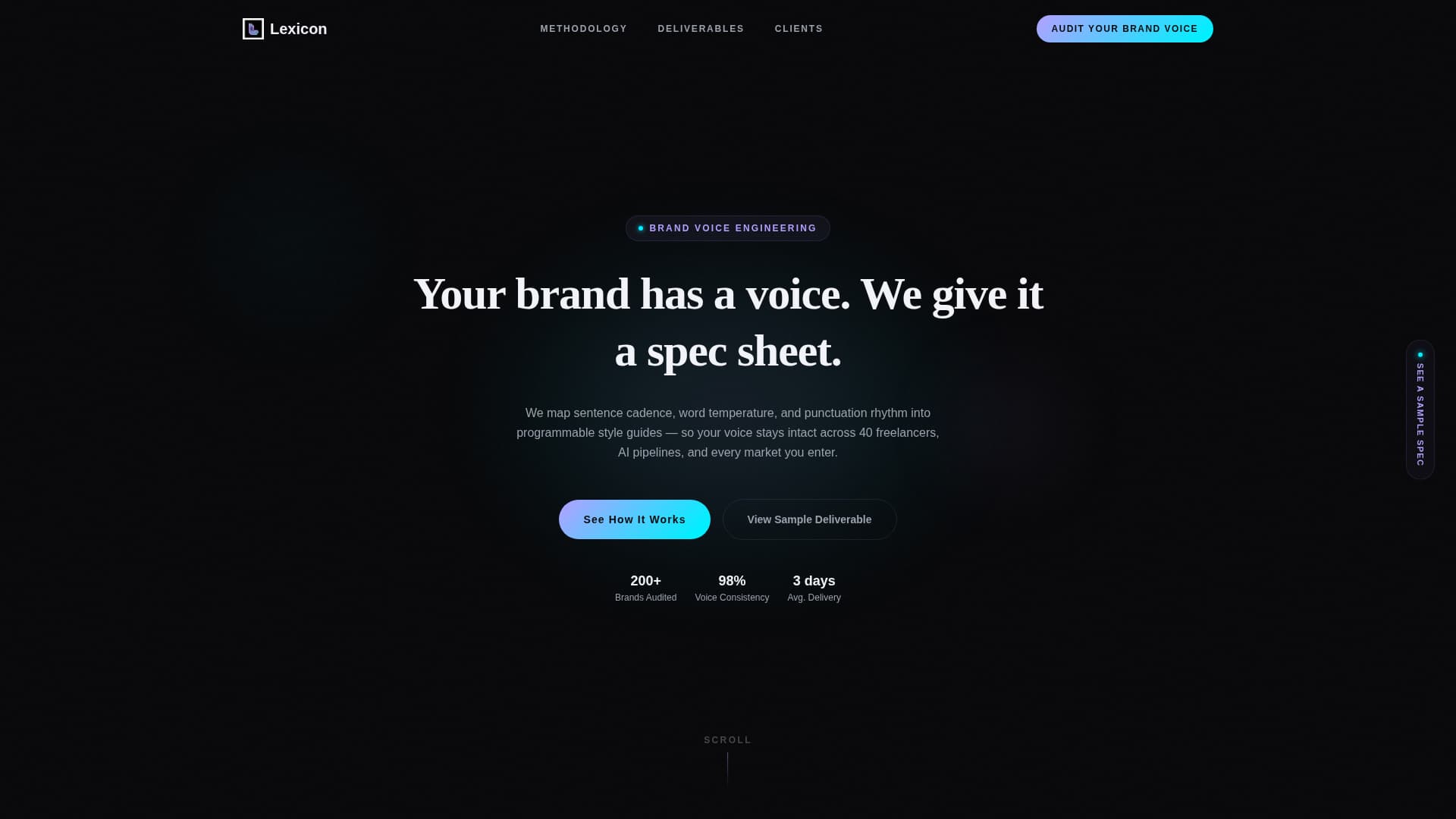 Lexicon - Programmable Voice Guide Landing Page Template