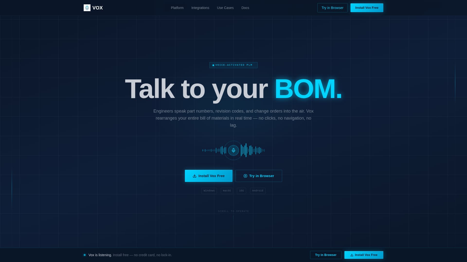 Vox - Intelligent PLM Landing Page Template