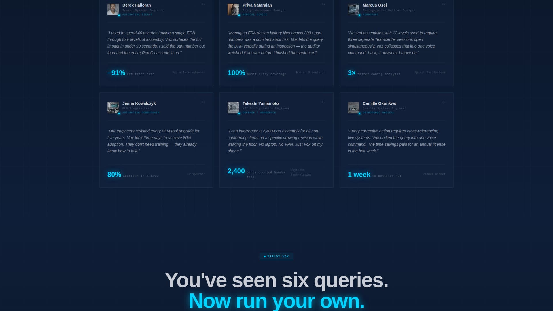 Vox - Intelligent PLM Landing Page Template