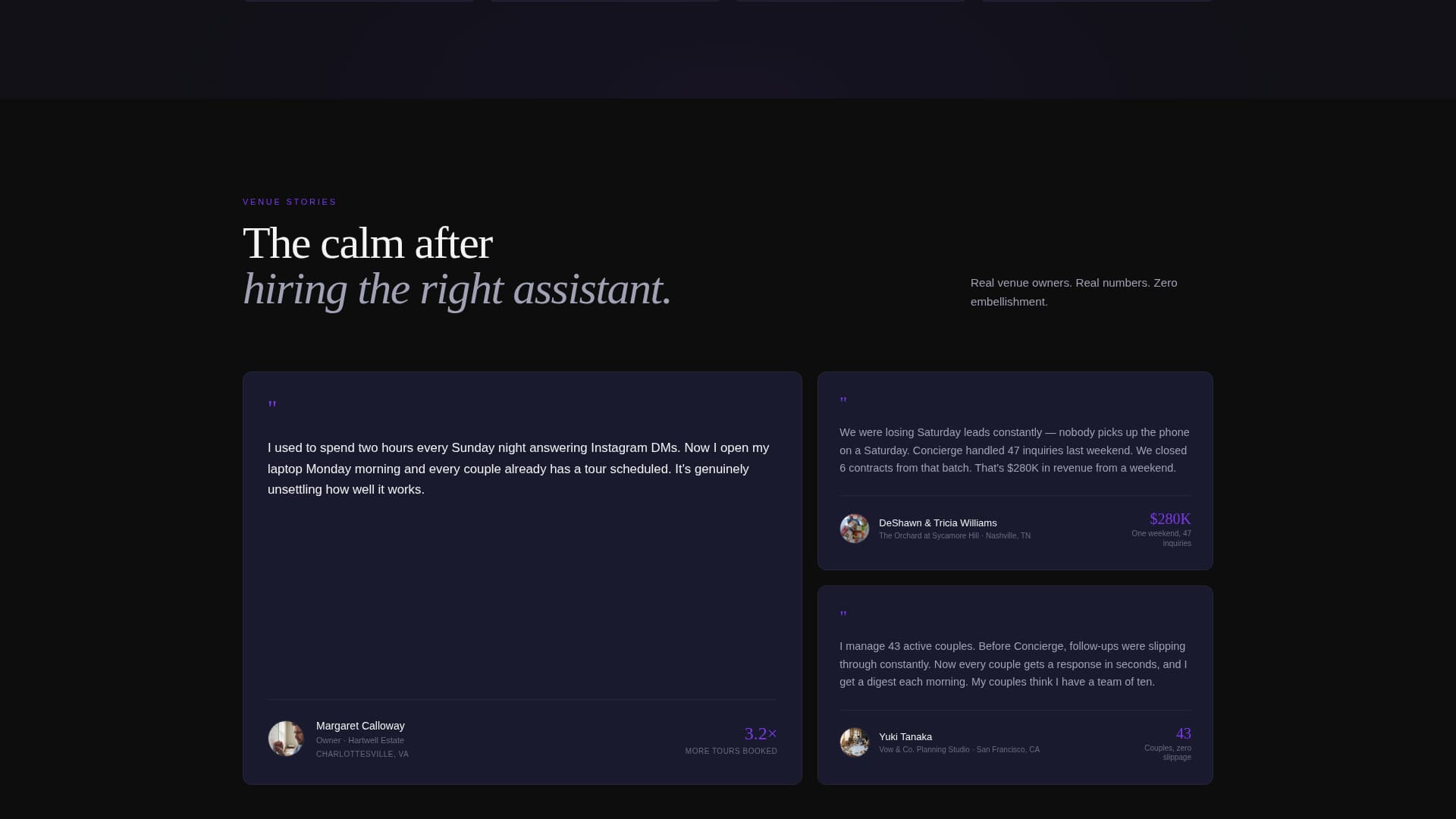 Concierge - Effortless Wedding AI Landing Page Template