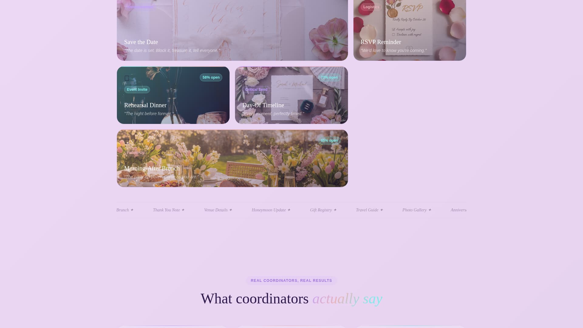 Unite — Sophisticated Wedding Planning Landing Page Template