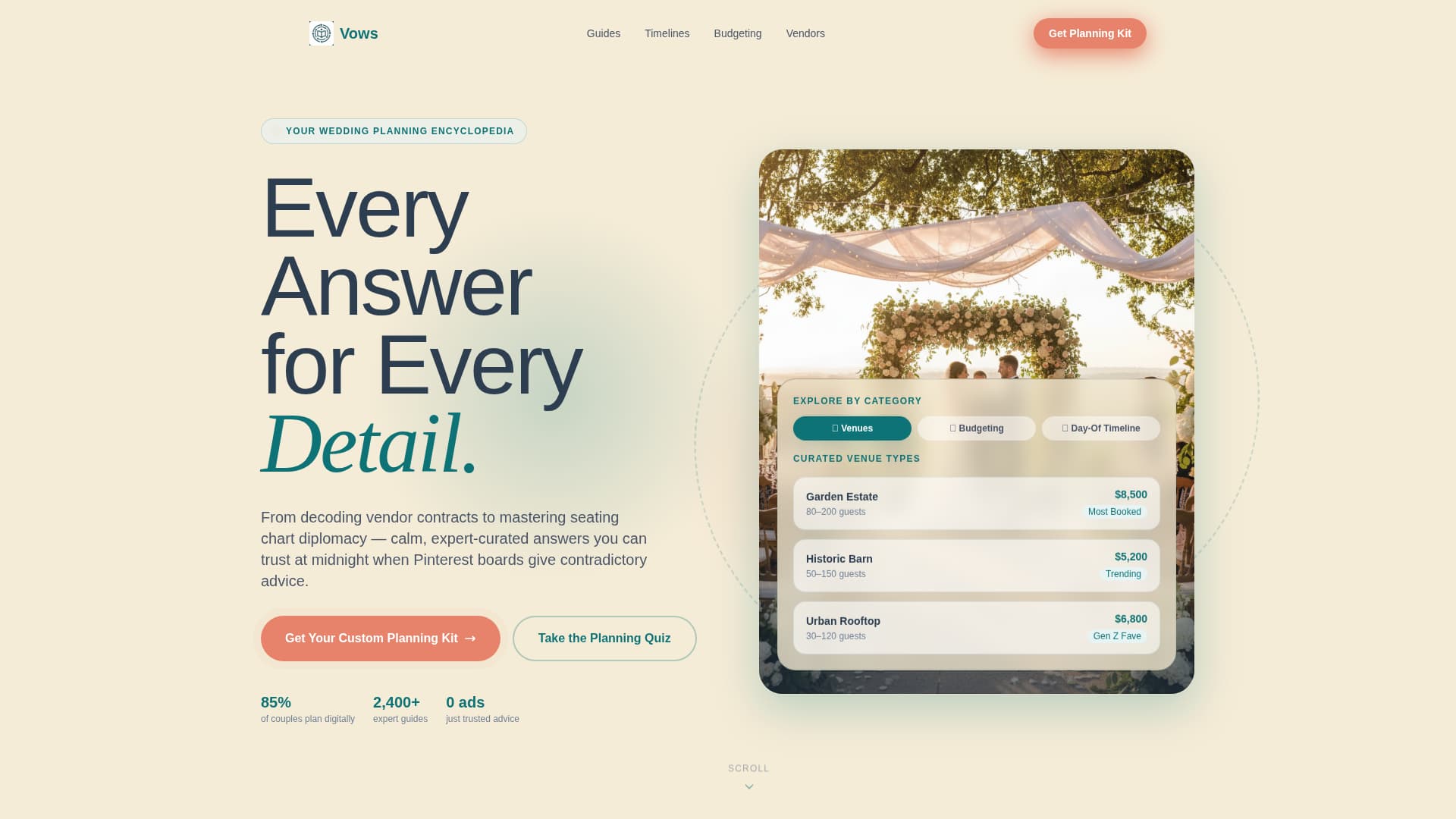 Vows - Elegant Wedding Landing Page Template