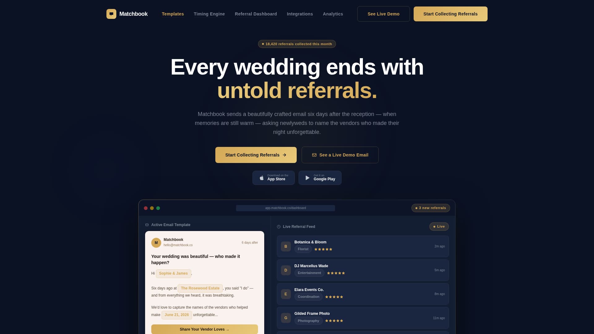 Matchbook - Elegant Wedding Landing Page Template