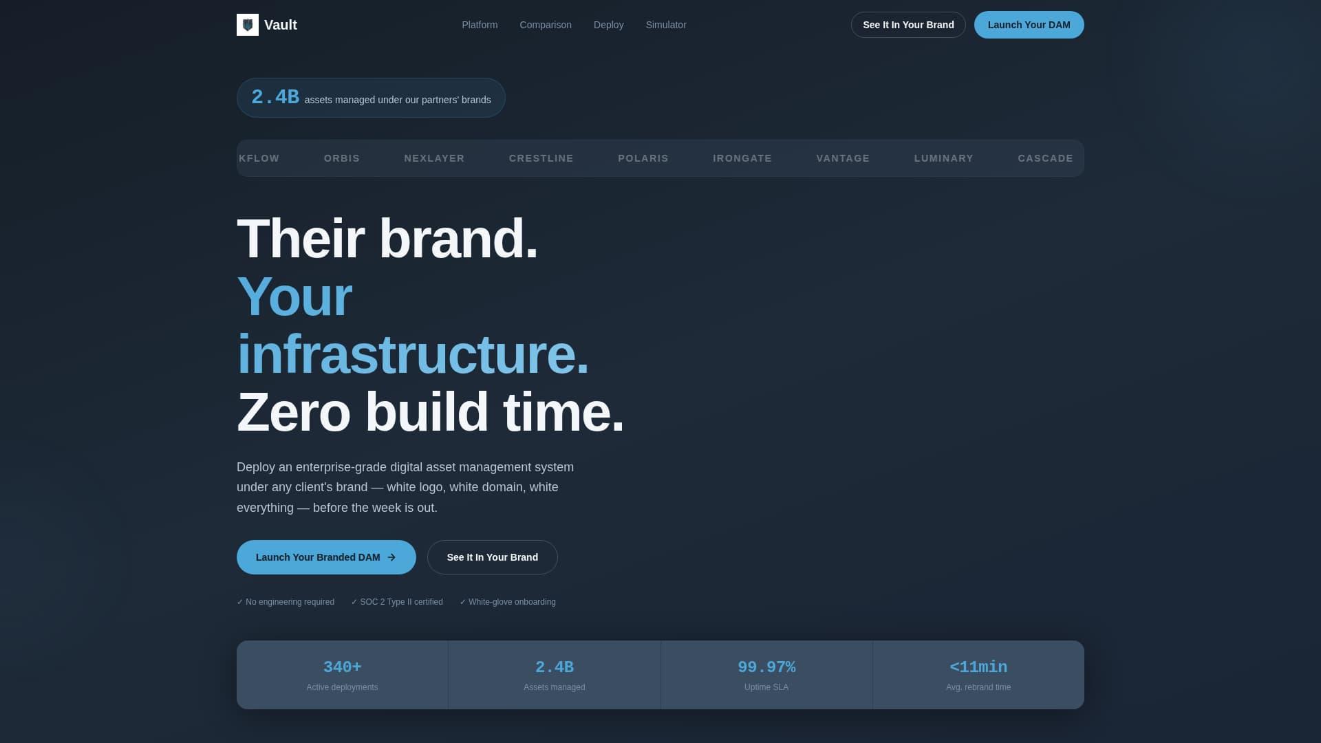 Vault - Powerful Whitelabel Landing Page Template
