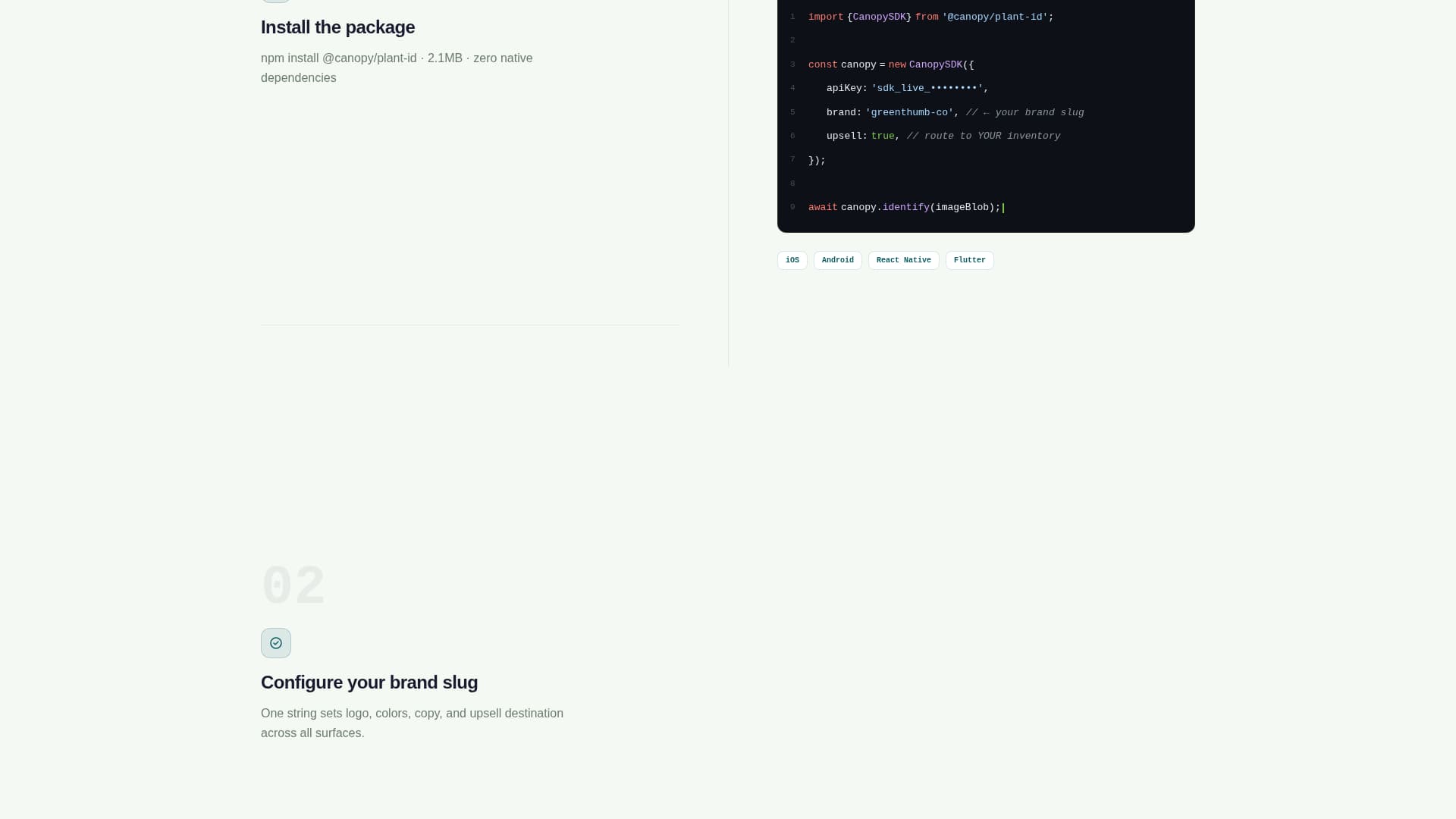 Canopy - Instant Botanist Landing Page Template