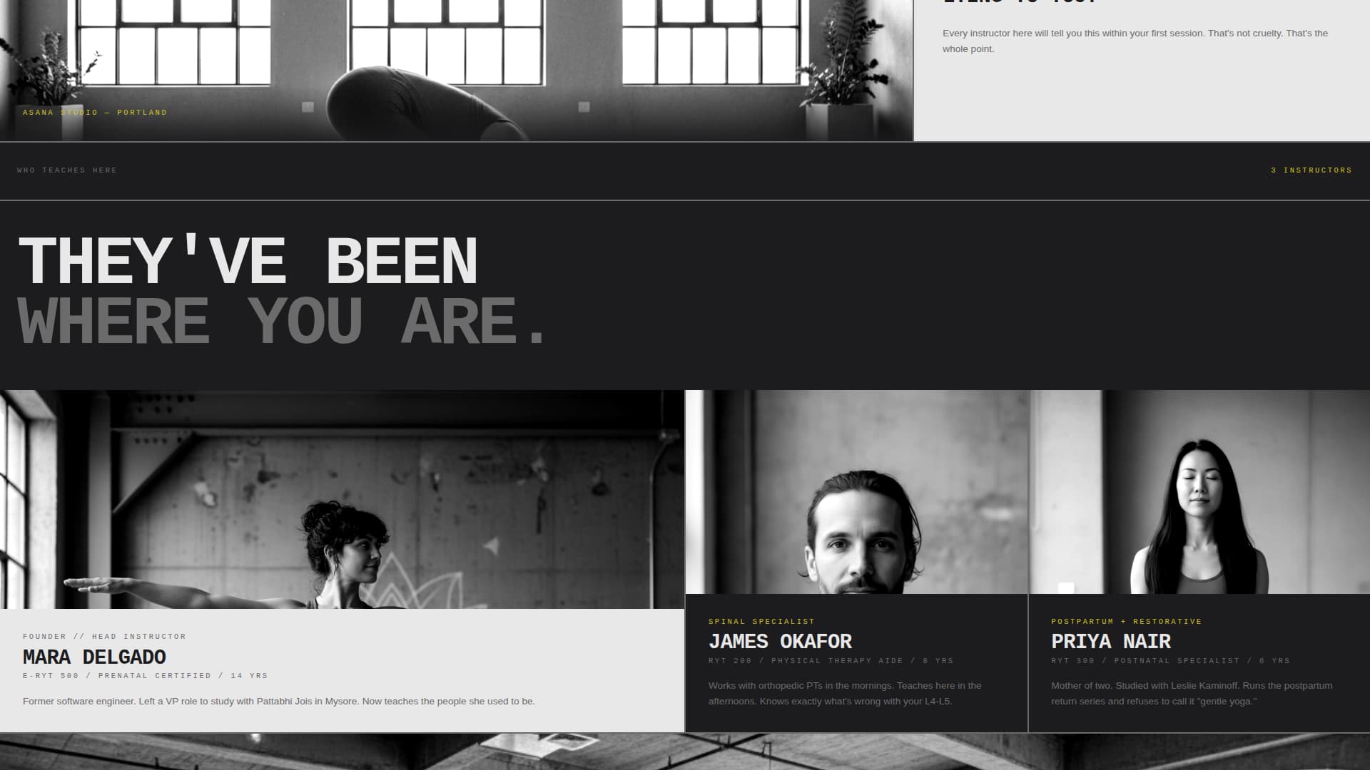 Boutique Yoga Studio Bold Branding Website Template