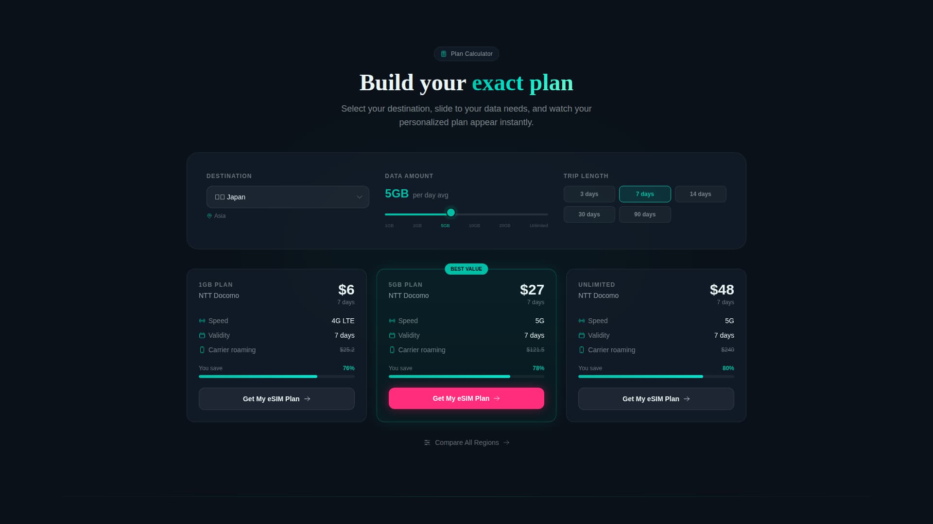 Roam - Instant eSIM Landing Page Template