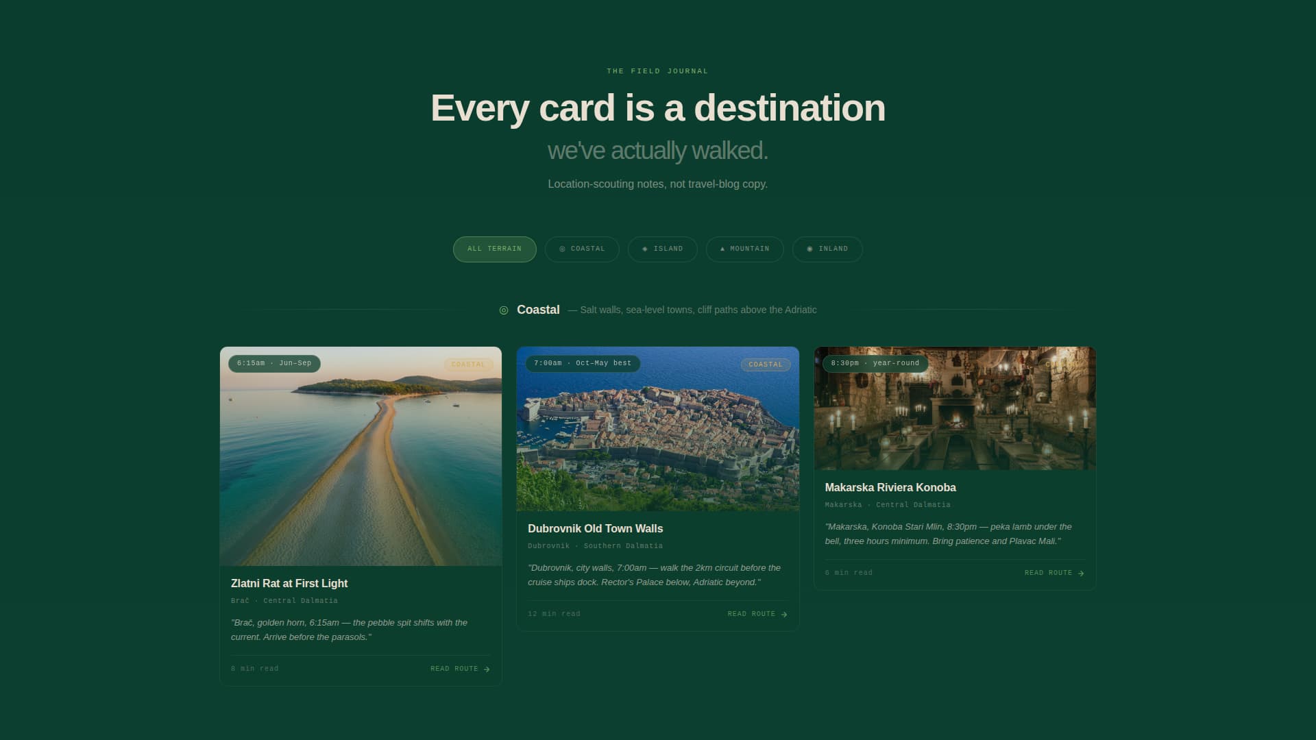 Dalmatia - Cinematic Croatia Landing Page Template