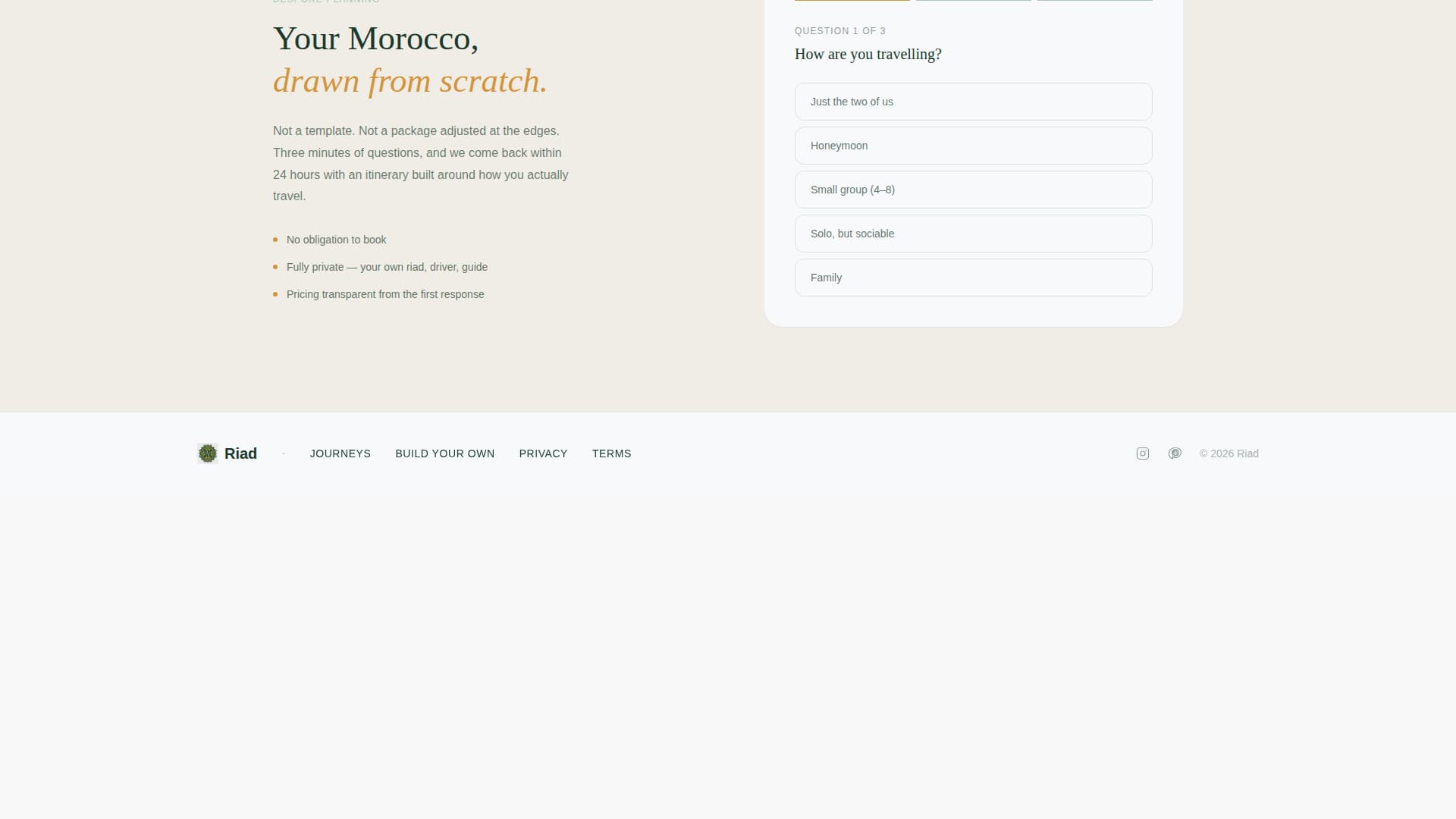 Riad - Luxe Morocco Landing Page Template