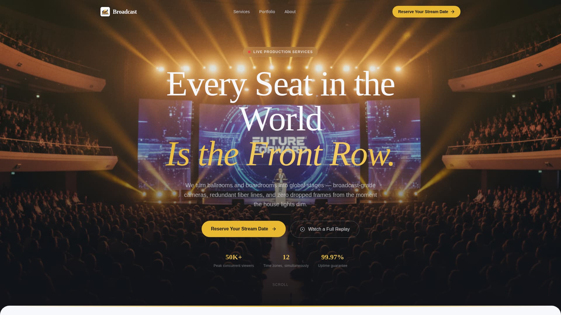 Corporate Event Live Streaming Services Website Template