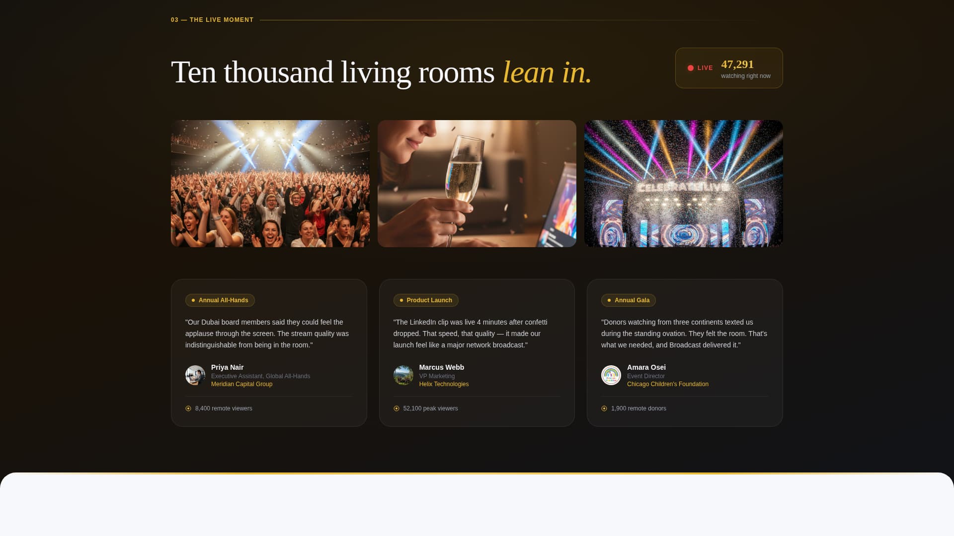 Corporate Event Live Streaming Services Website Template