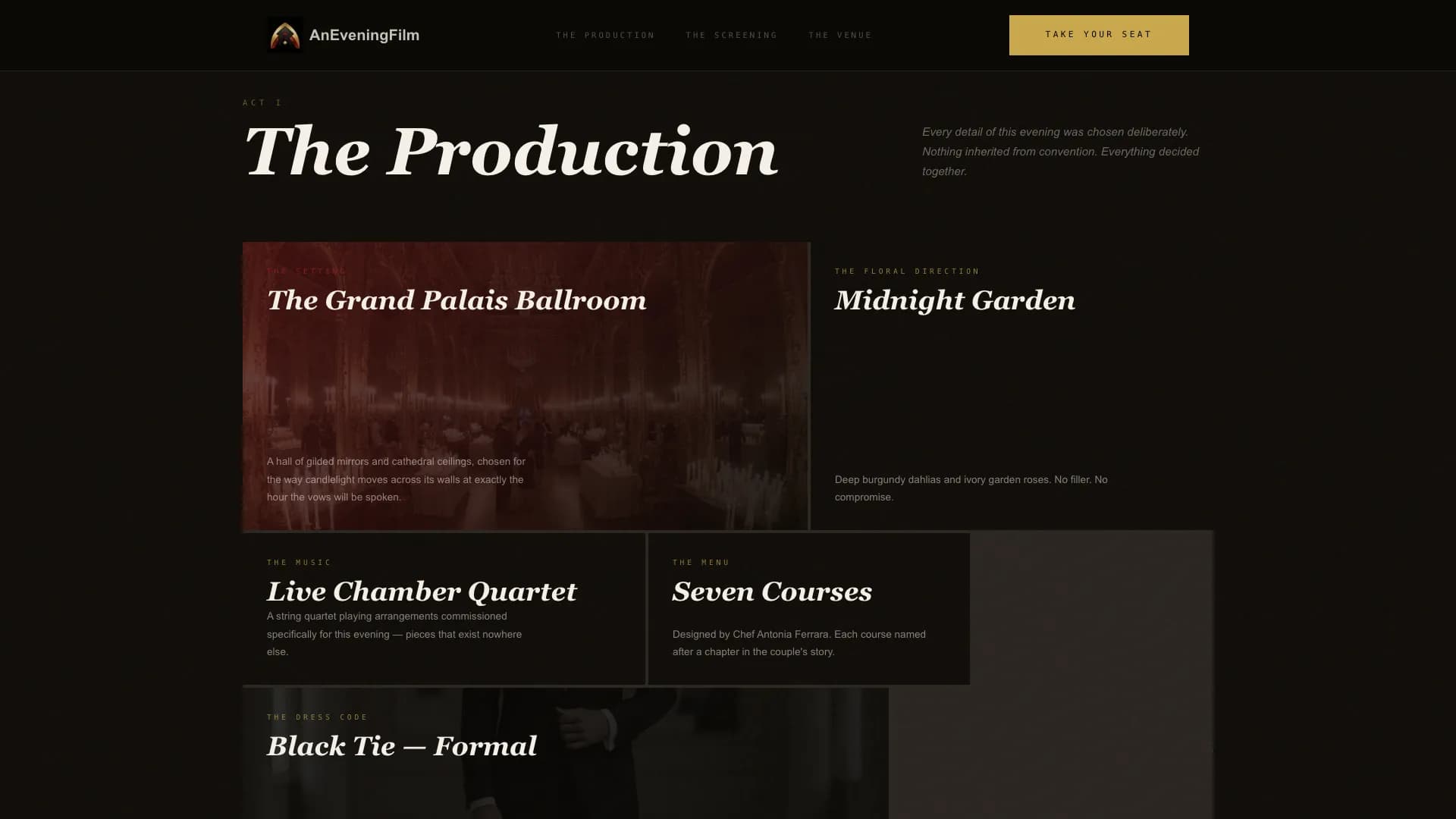 Premiere — Cinematic Luxury Wedding Landing Page Template