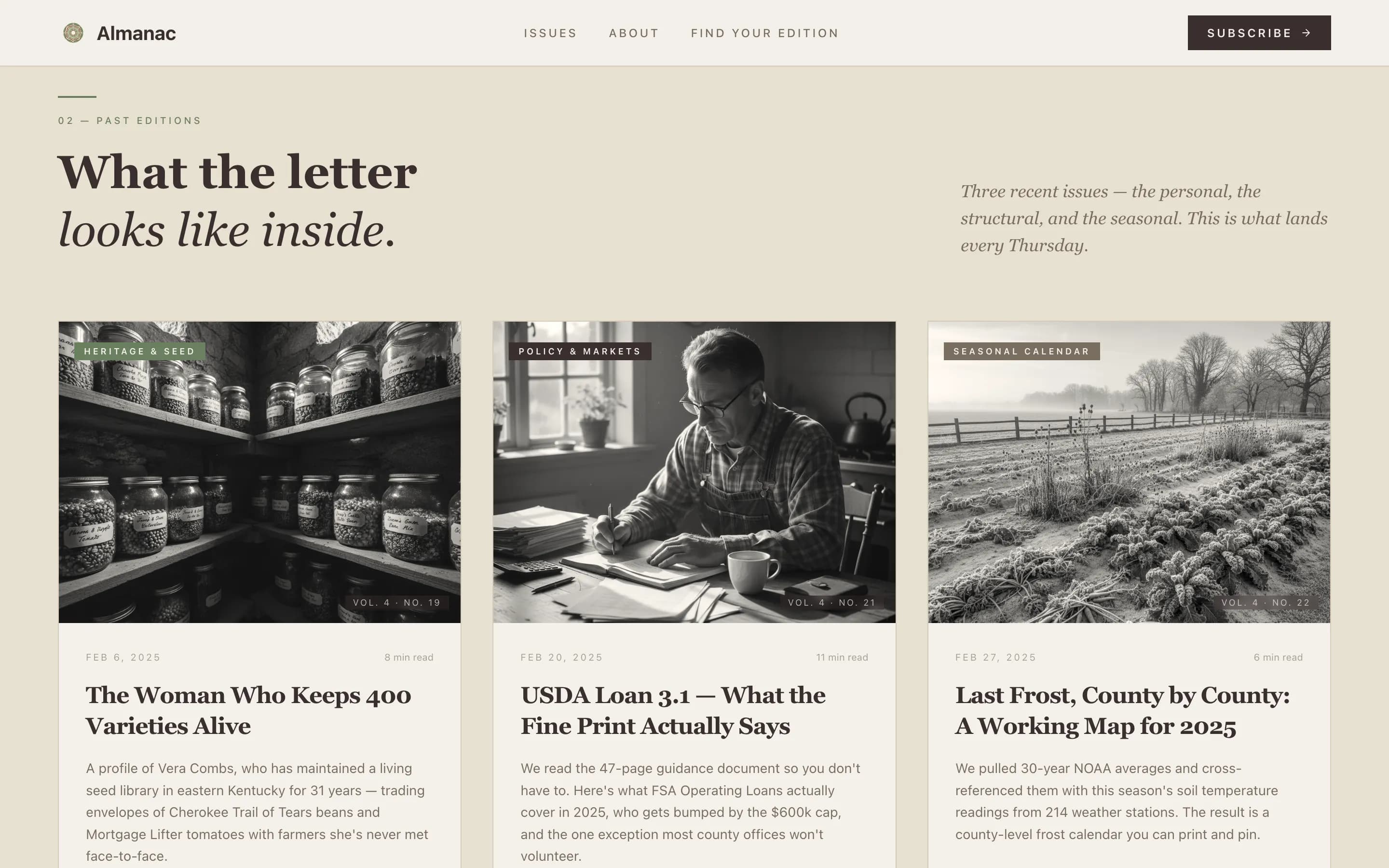 Almanac - Trusted Agriculture Landing Page Template
