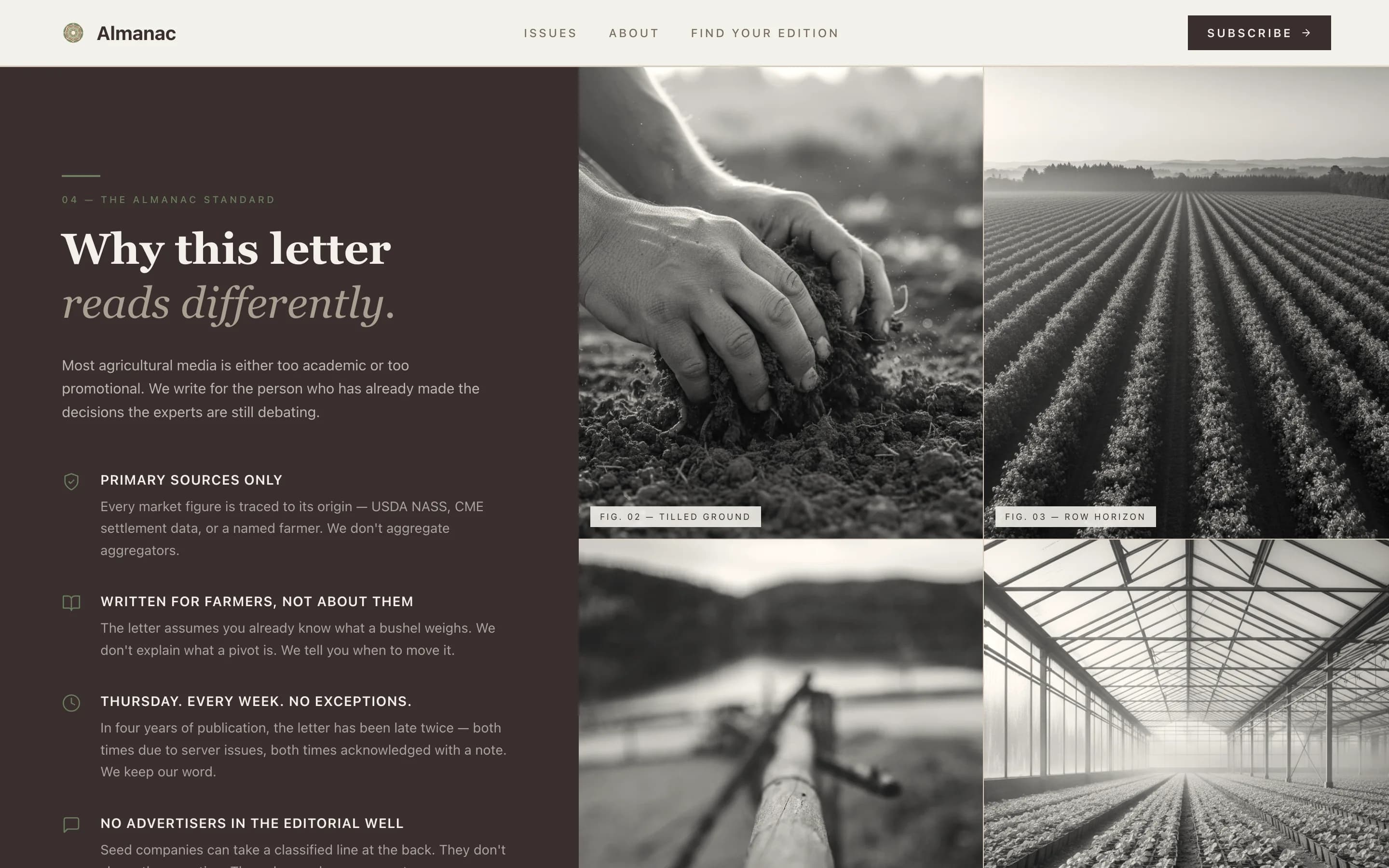 Almanac - Trusted Agriculture Landing Page Template