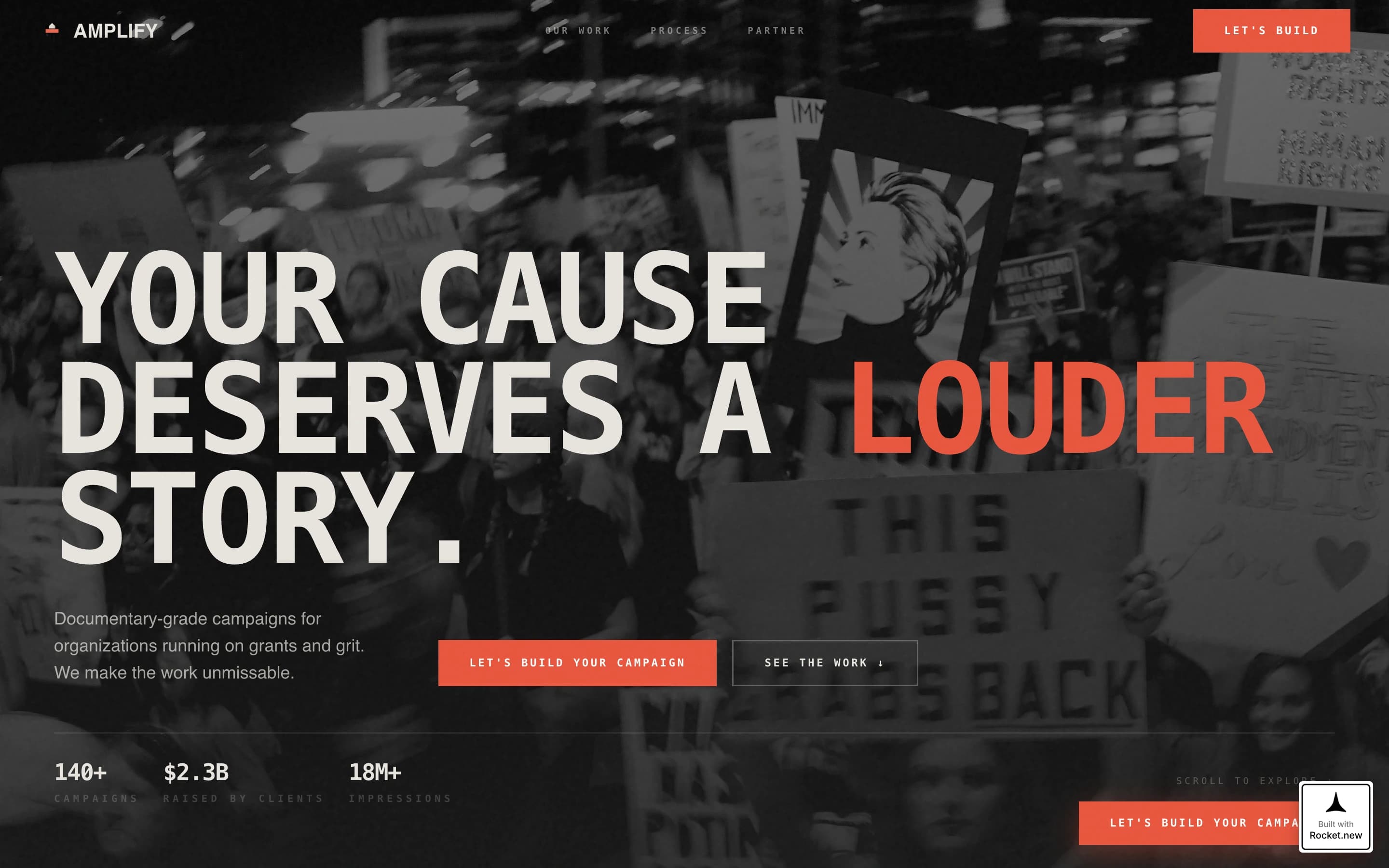 Amplify - Bold Nonprofit Landing Page Template