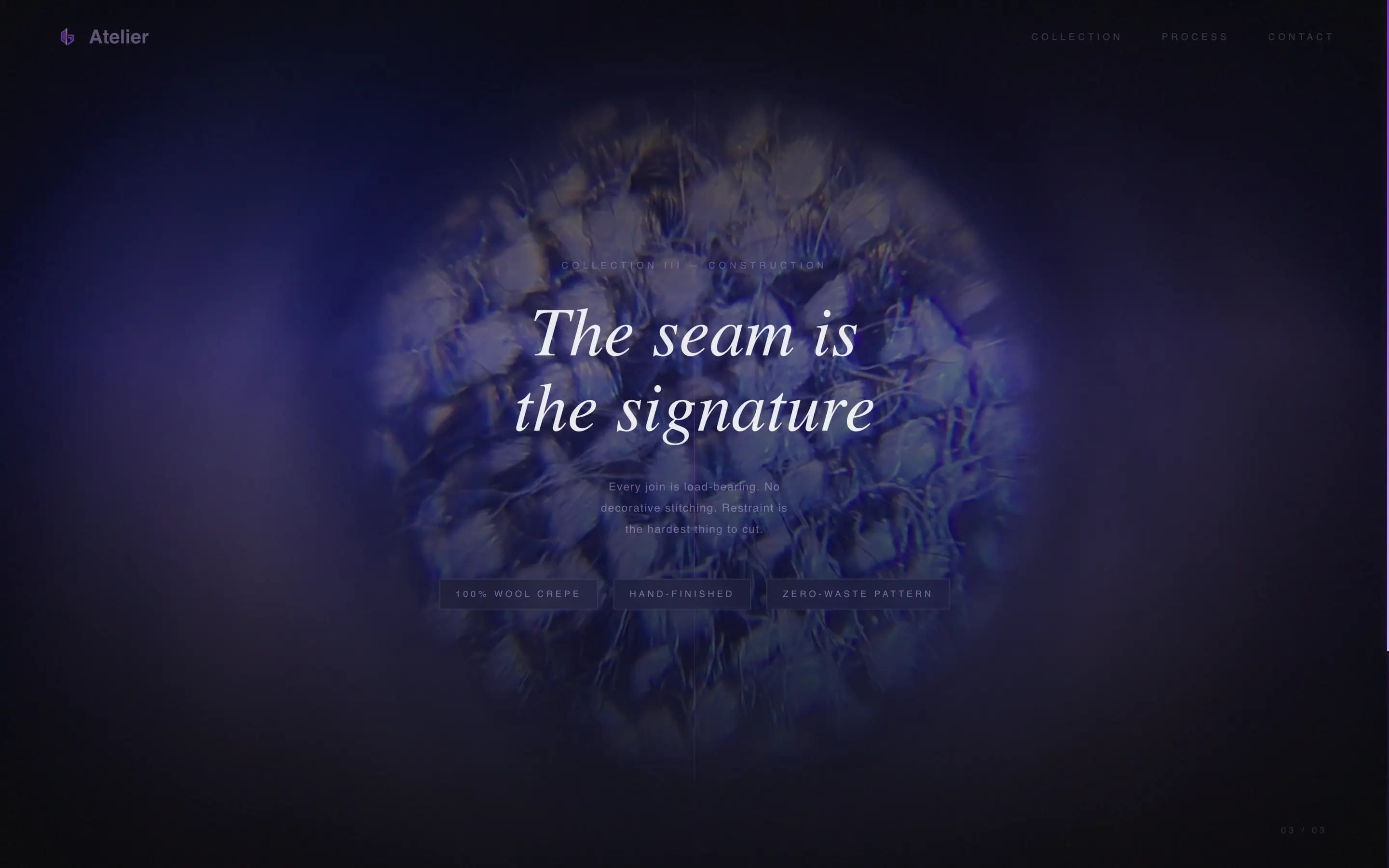 Atelier - Cinematic Fashion Landing Page Template