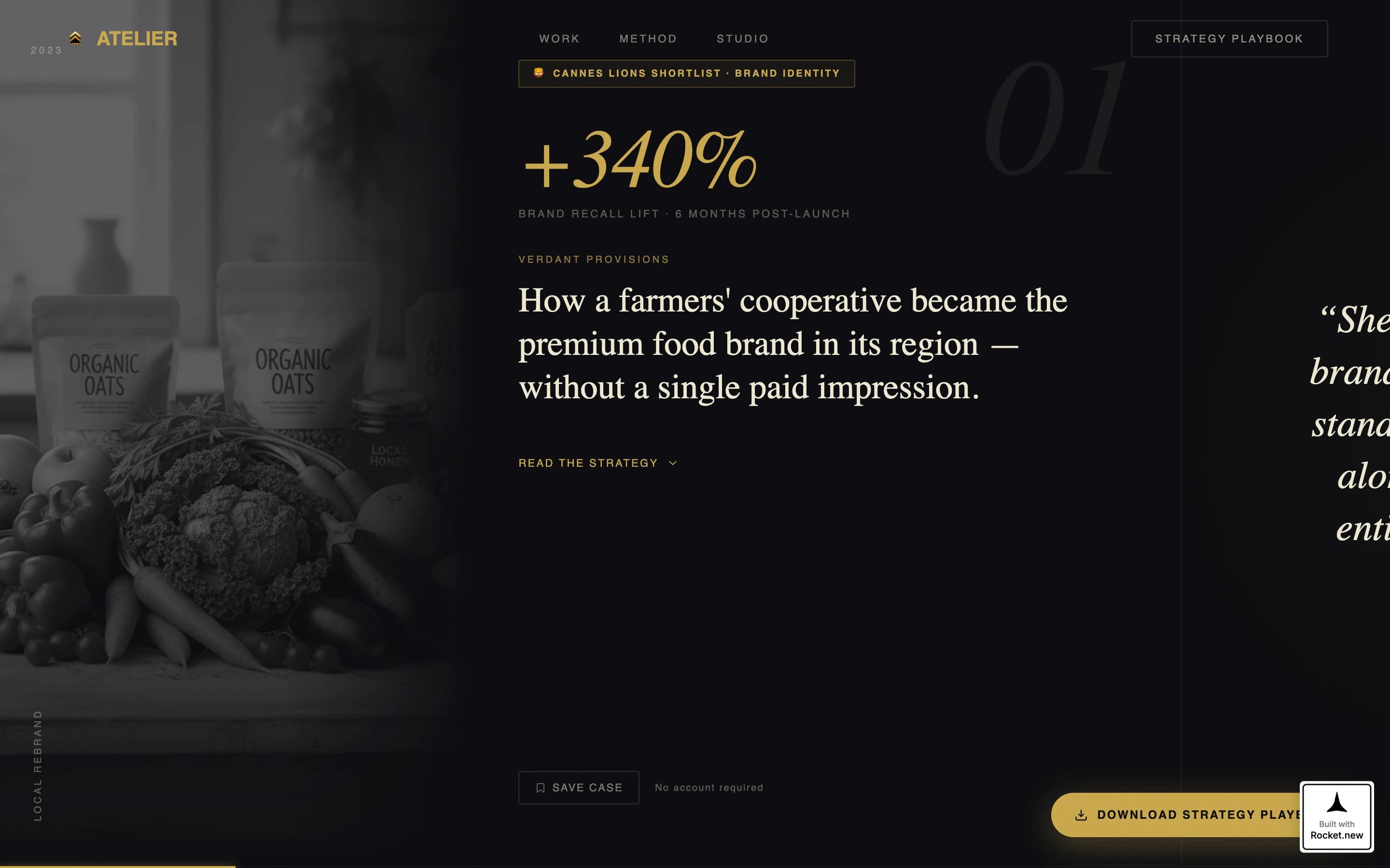 Atelier - Prestigious Brandstrategist Landing Page Template