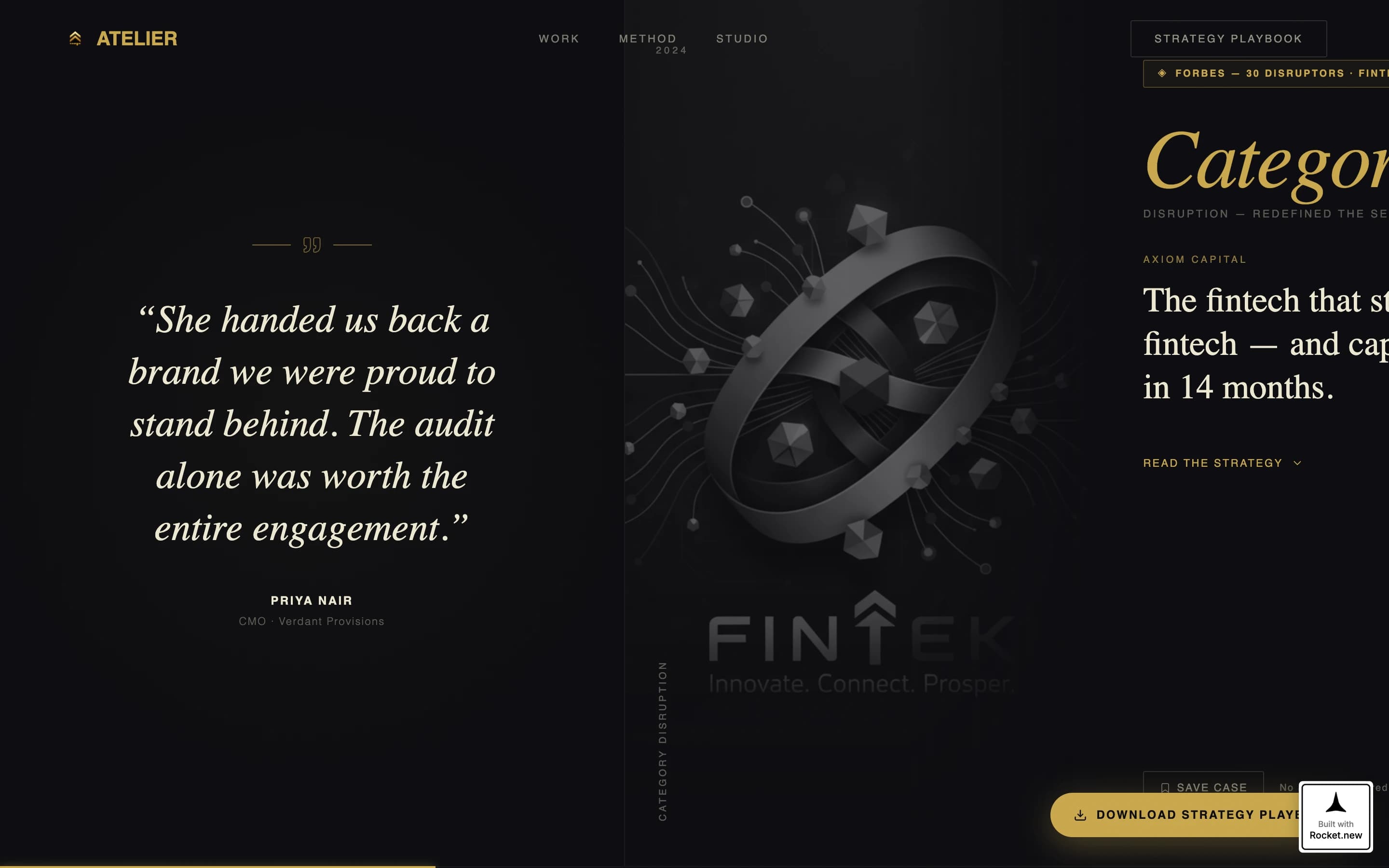 Atelier - Prestigious Brandstrategist Landing Page Template