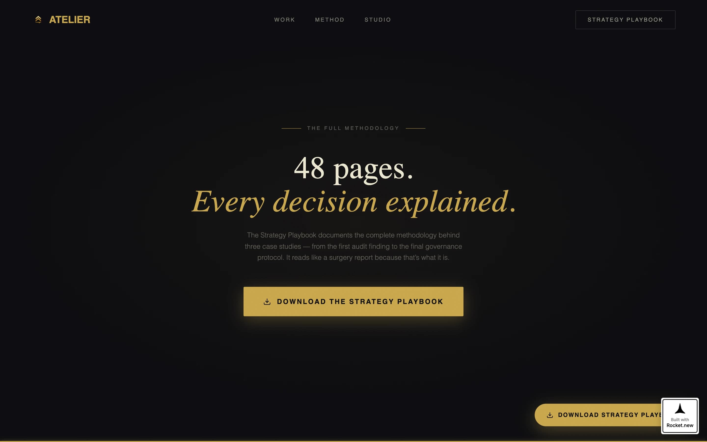 Atelier - Prestigious Brandstrategist Landing Page Template