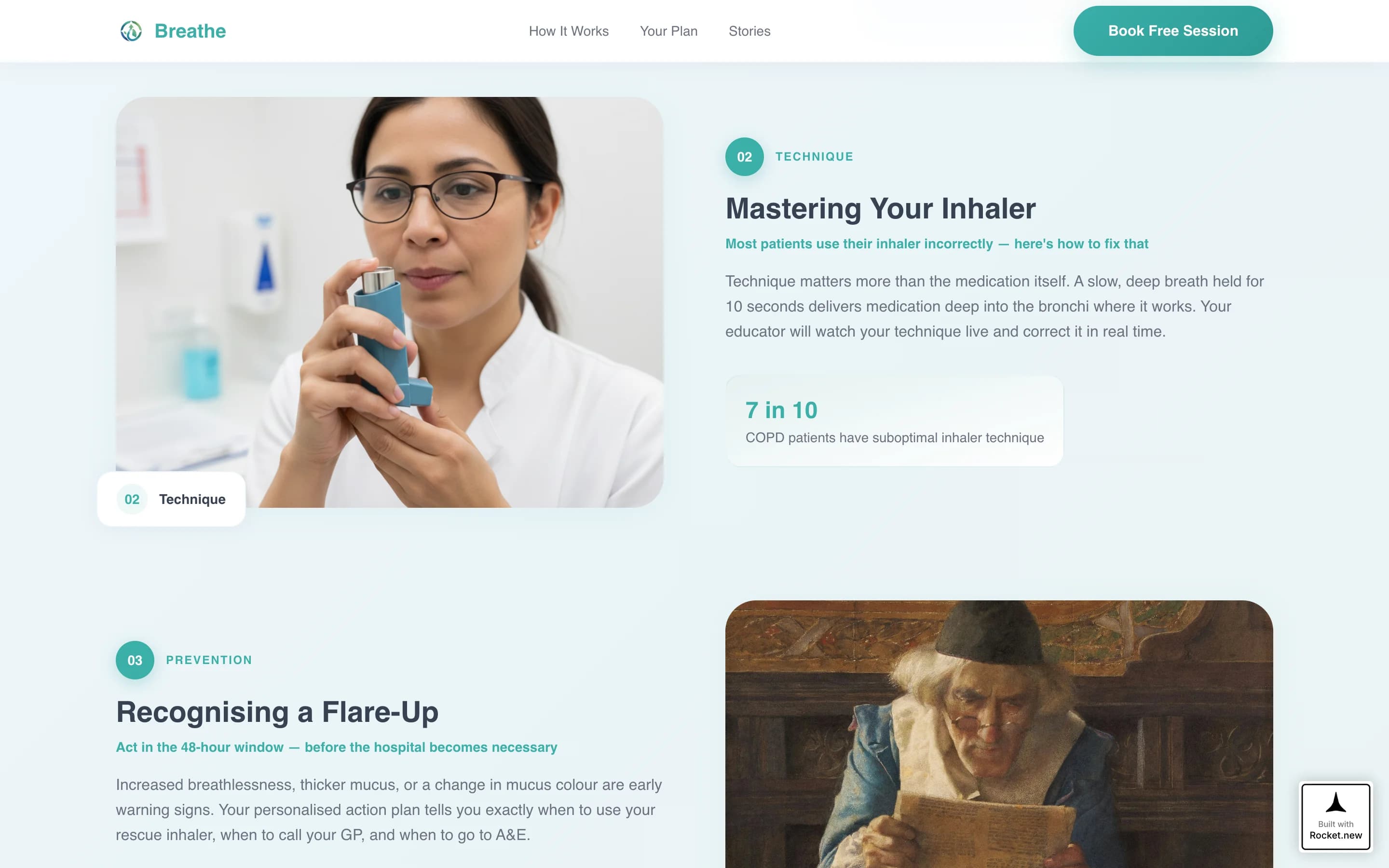 Breathe - Calming Copd Landing Page Template