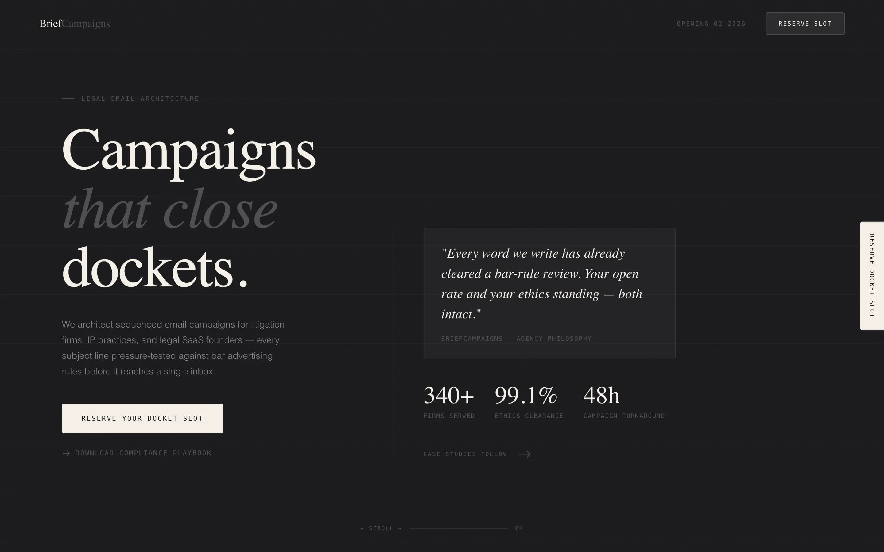 Elevate — Strategic Legal Marketing Landing Page Template