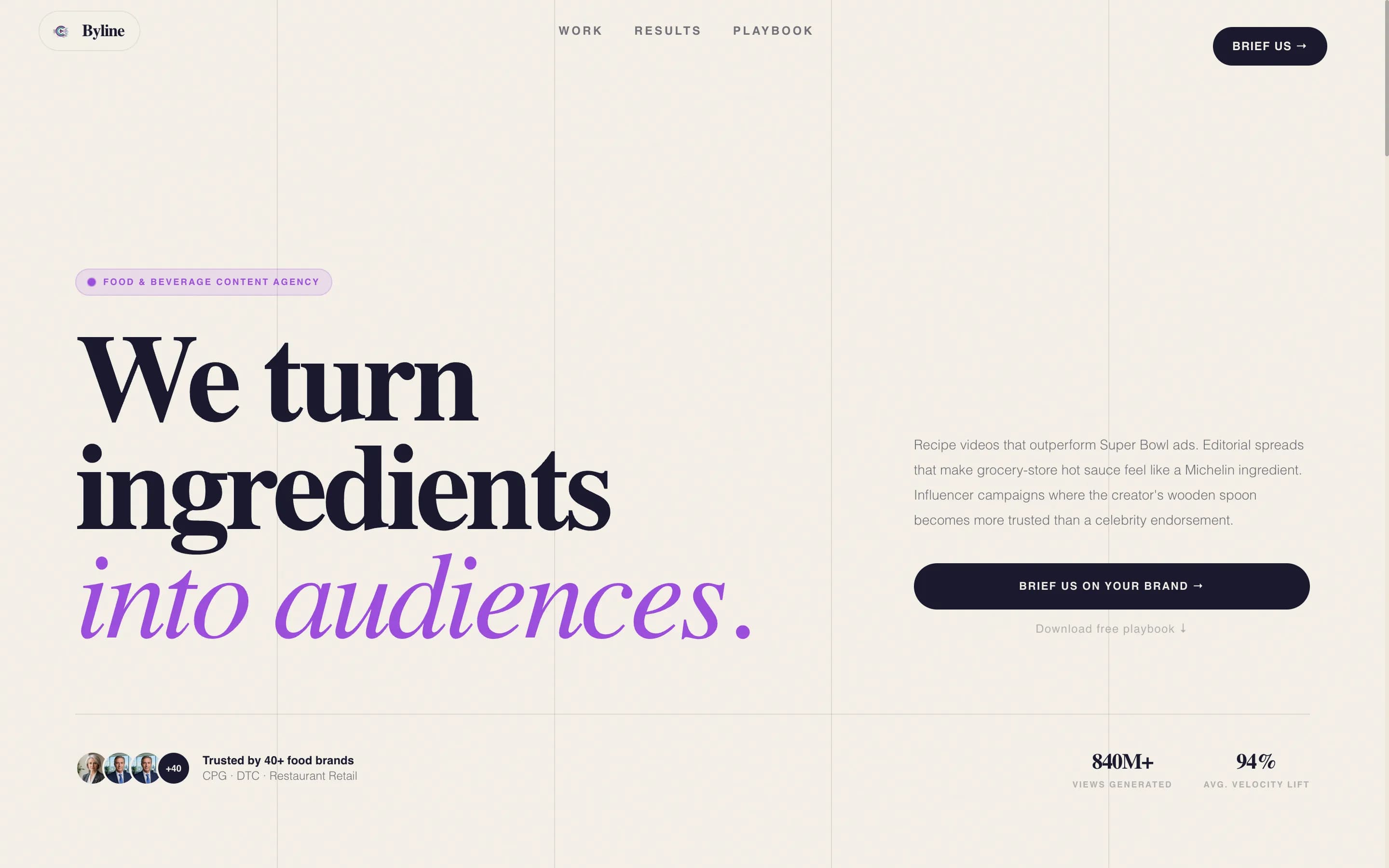 Appetite — Culinary Content Agency Landing Page Template
