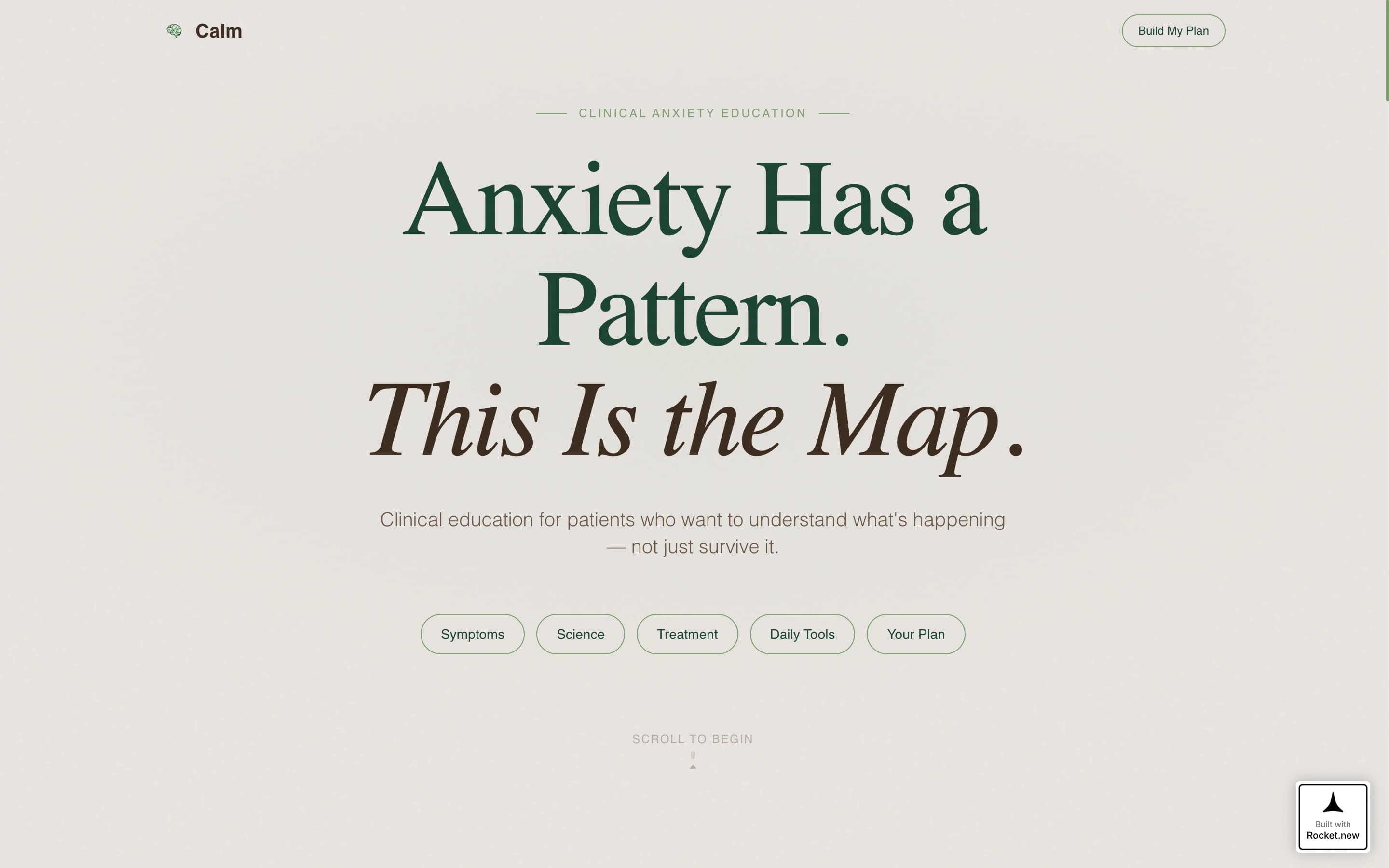 Calm - Trusted Anxietyeducation Landing Page Template