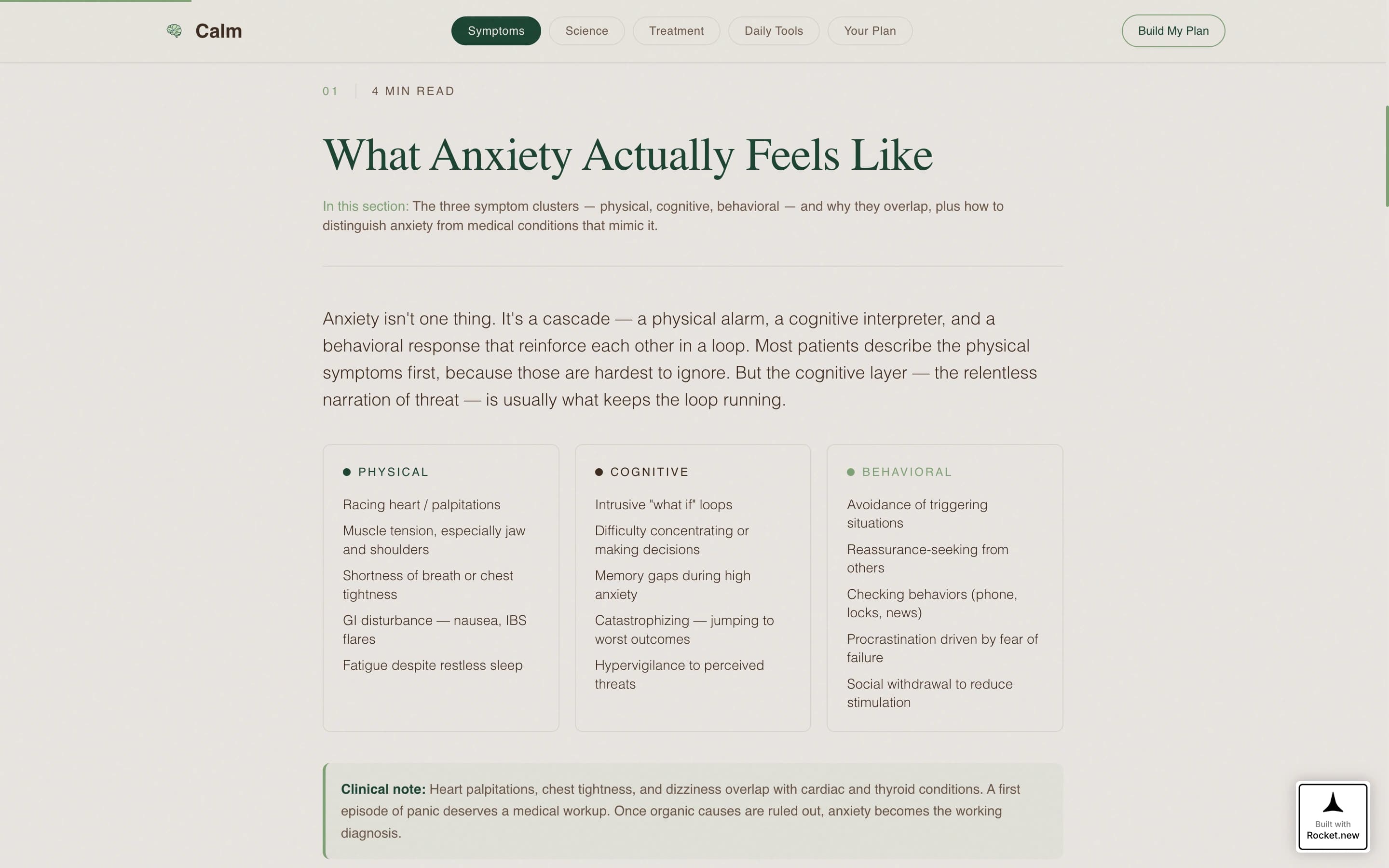 Calm - Trusted Anxietyeducation Landing Page Template