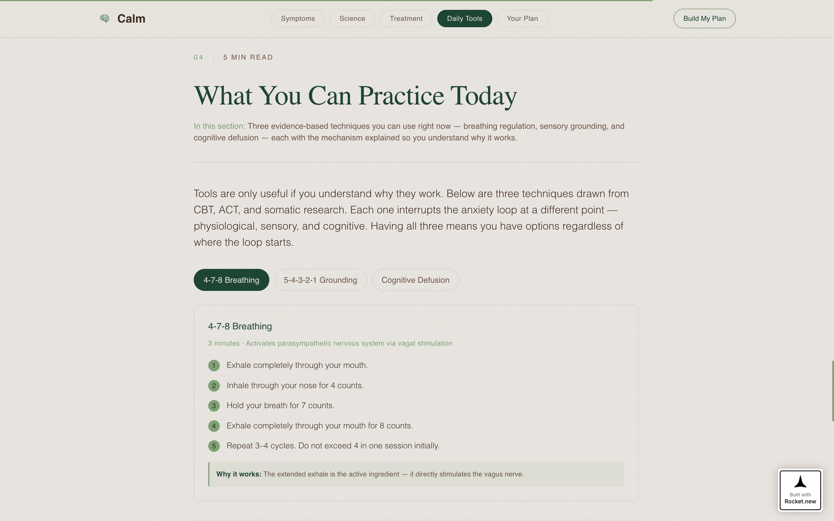 Calm - Trusted Anxietyeducation Landing Page Template