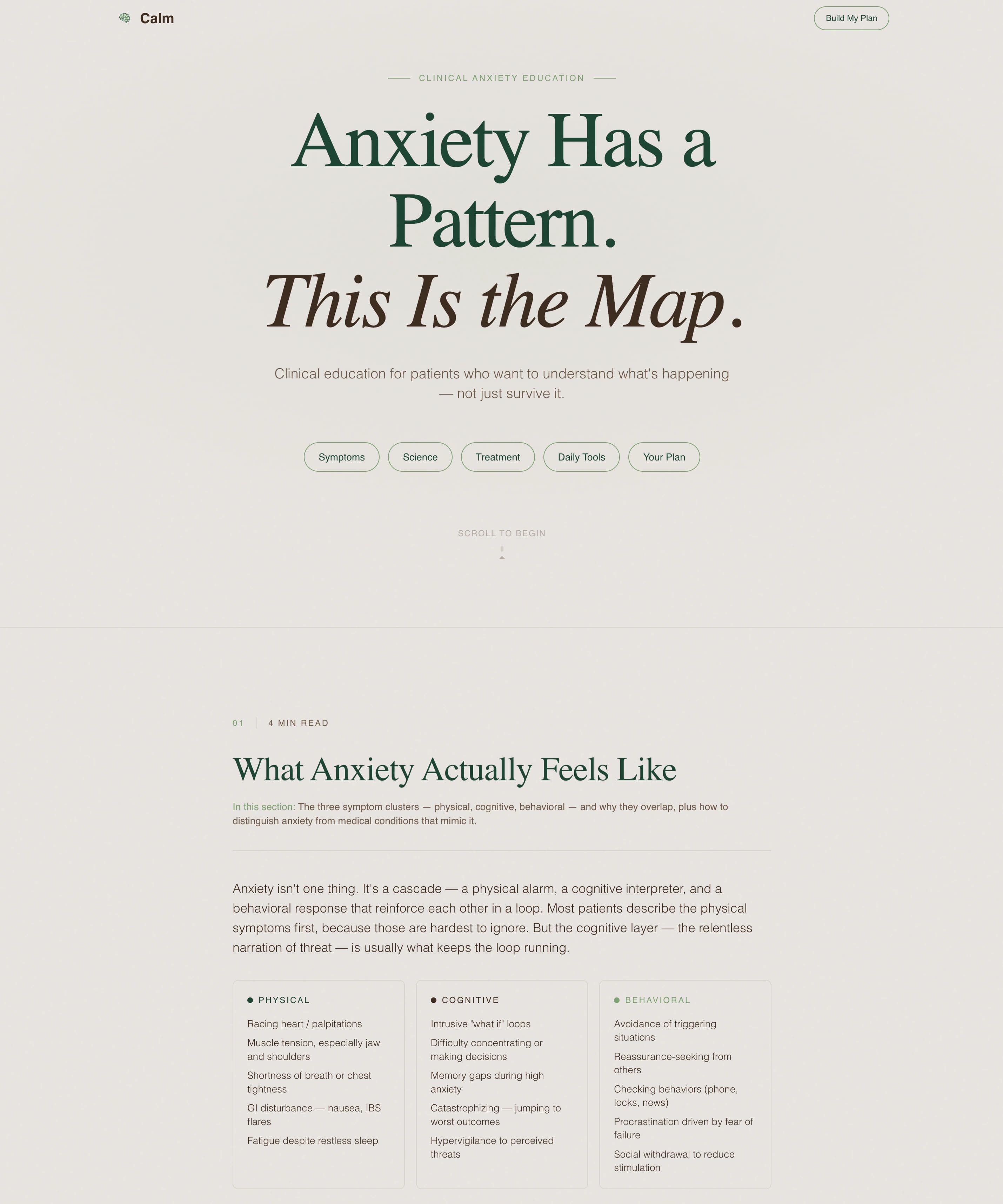 Calm - Trusted Anxietyeducation Landing Page Template