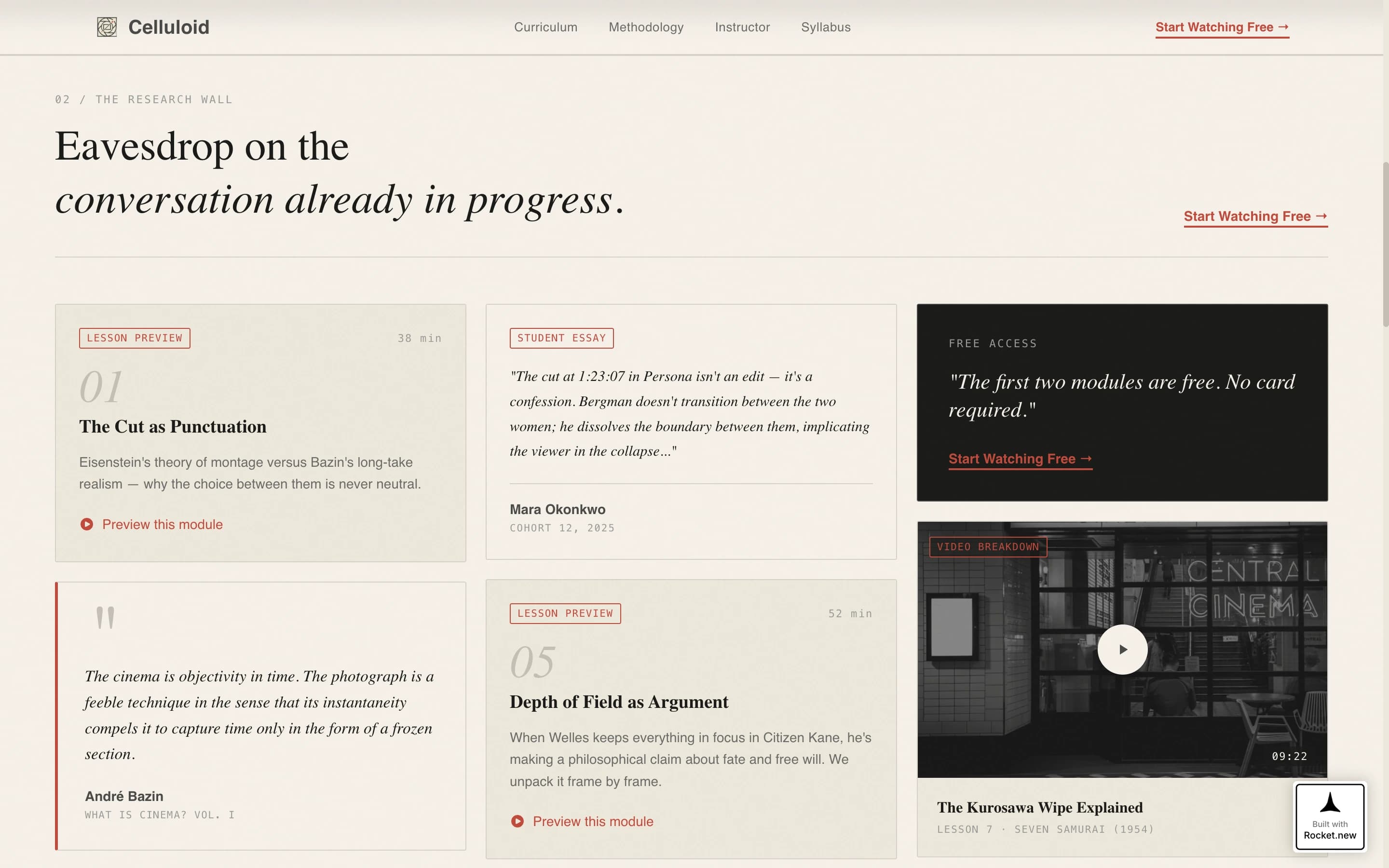 Celluloid — Authoritative Movie Studies Landing Page Template