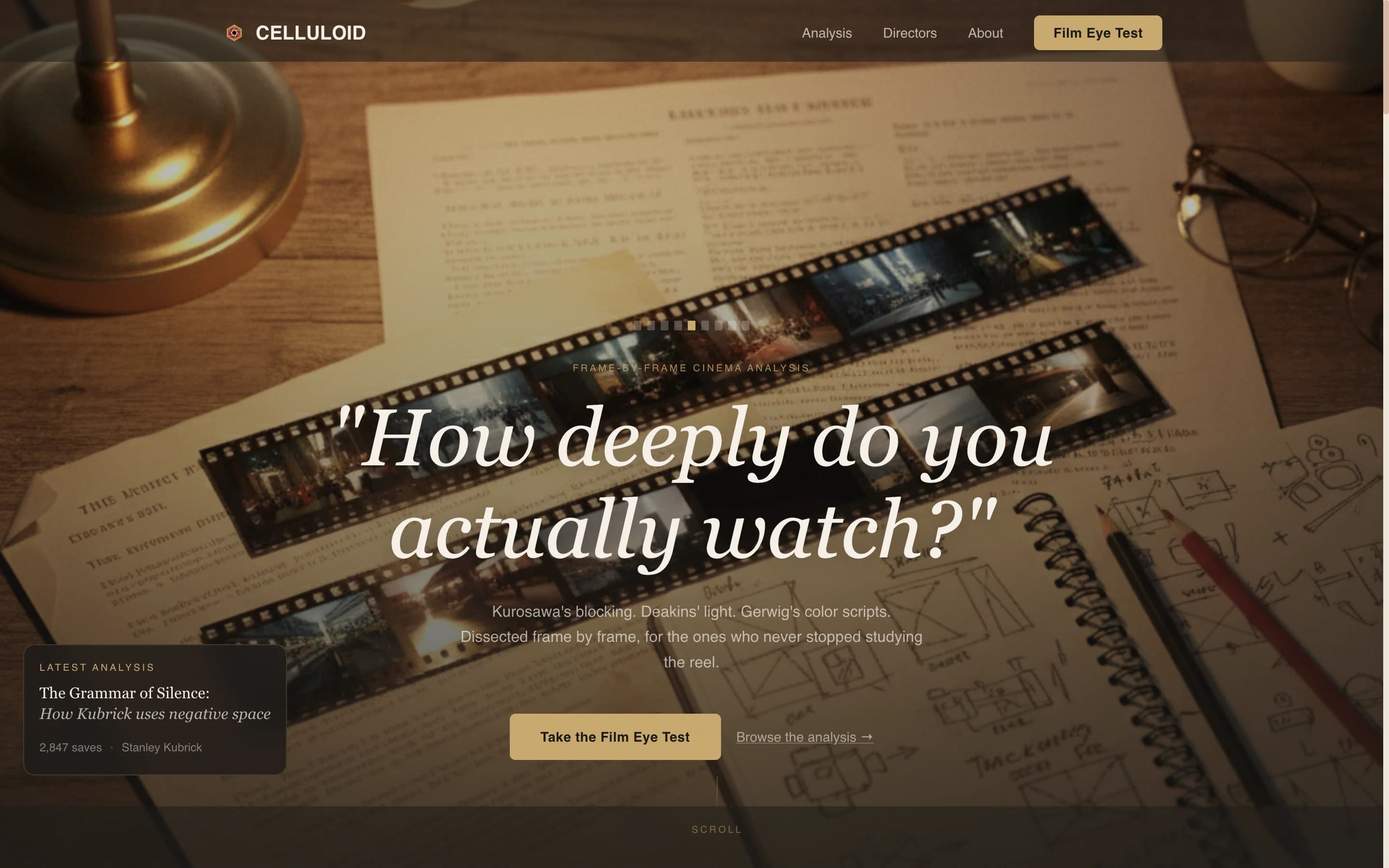 Celluloid — Engaging Film Criticism Landing Page Template