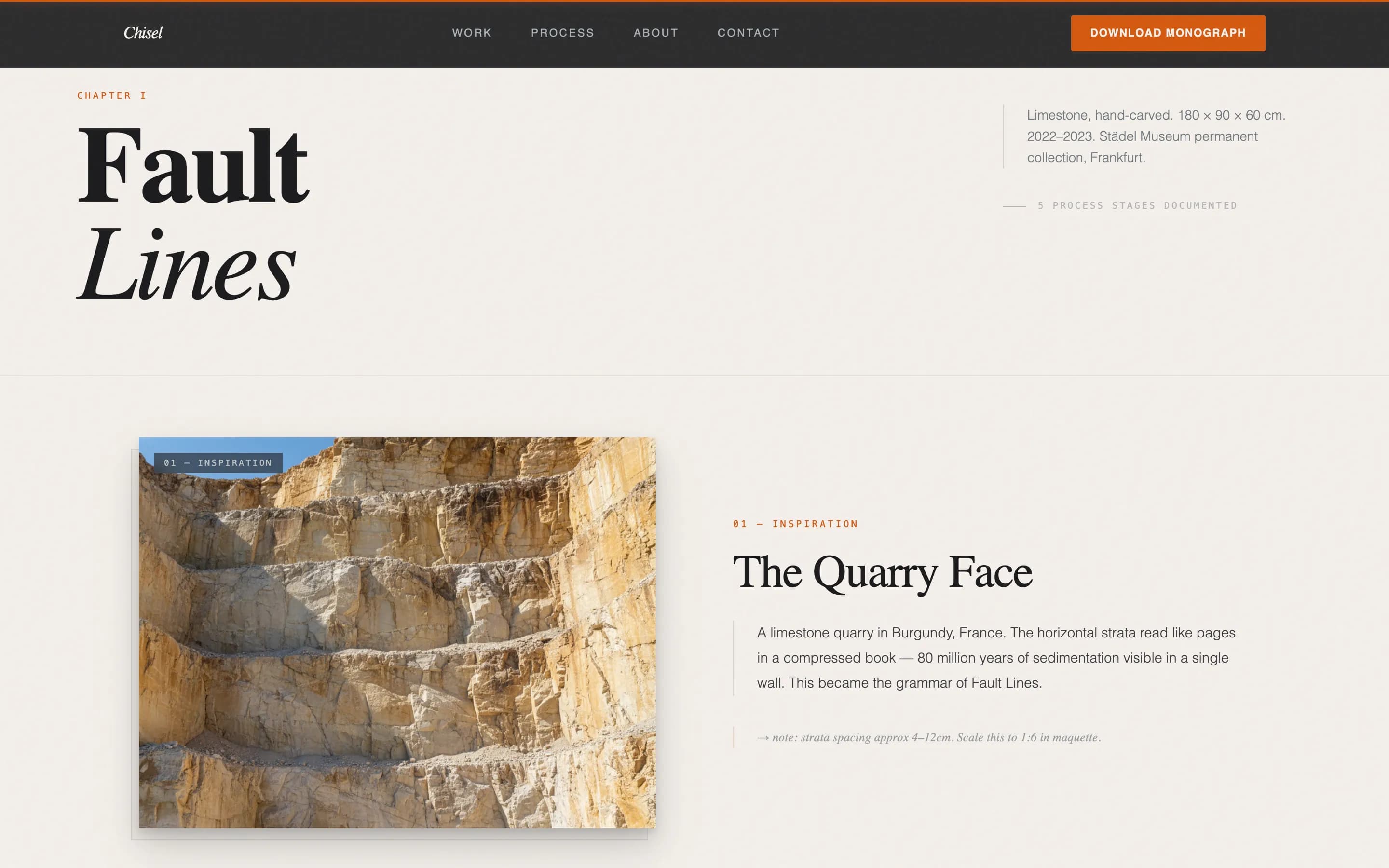 Chisel - Sculptural Portfolio Landing Page Template