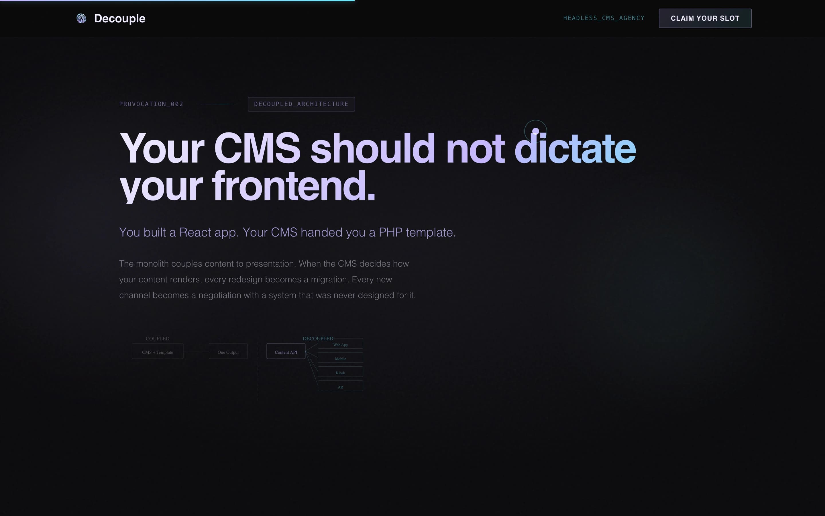 Decouple - Frictionless Headlesscms Landing Page Template