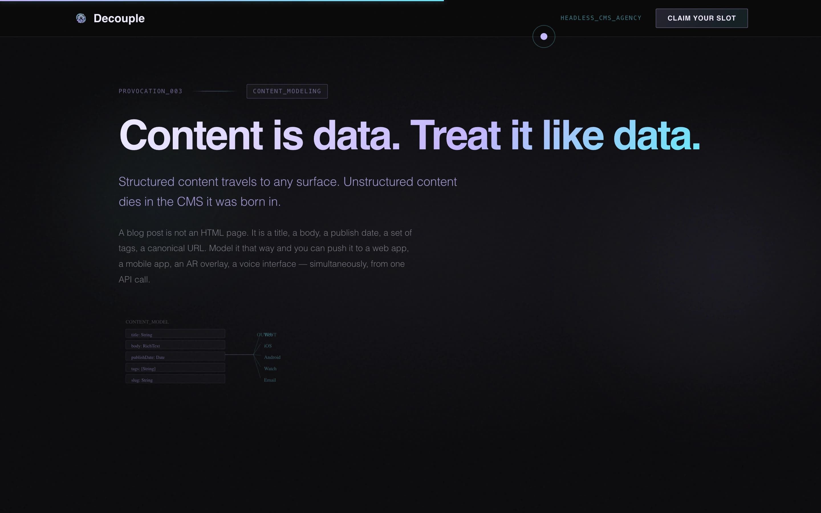Decouple - Frictionless Headlesscms Landing Page Template