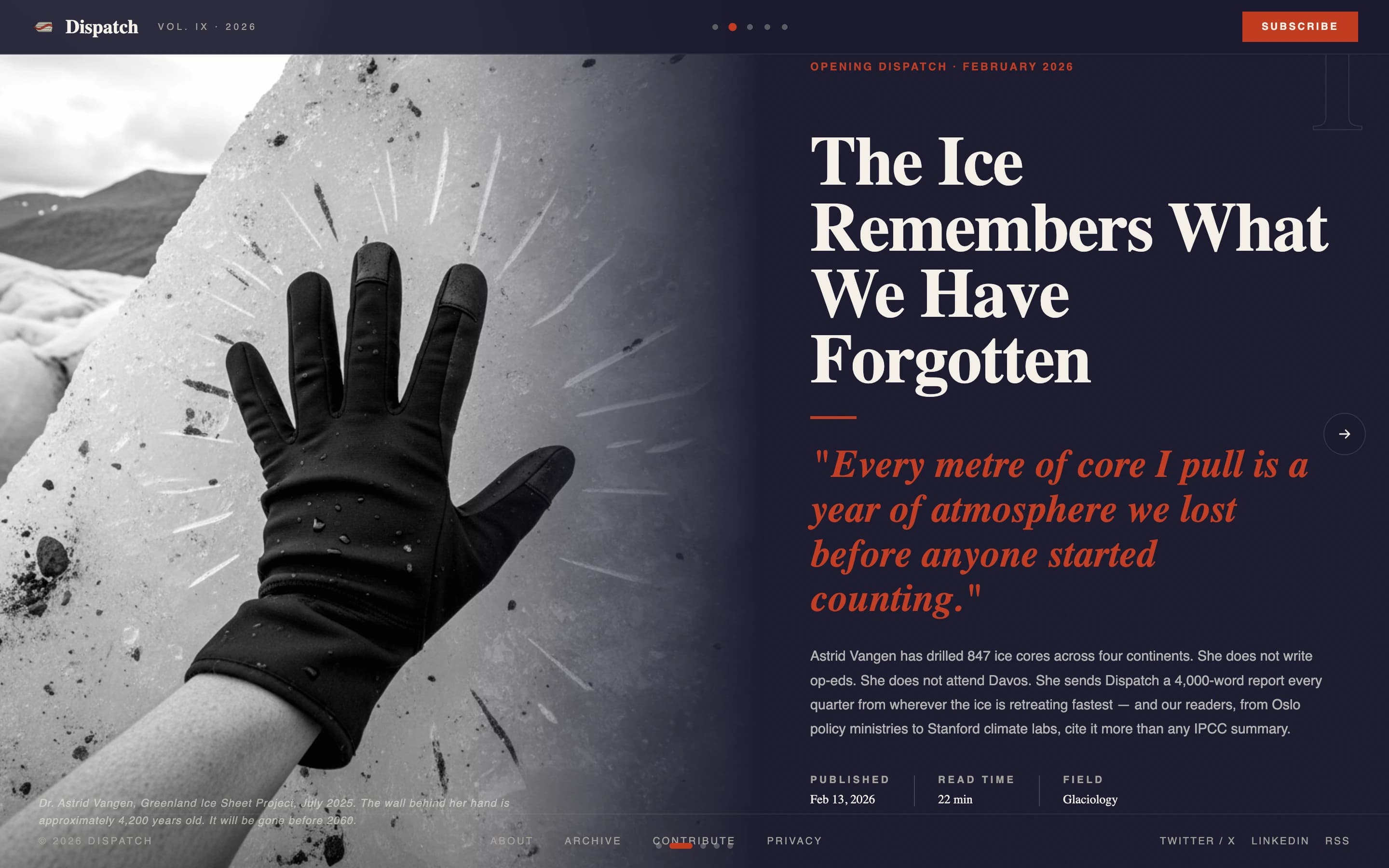 Dispatch - Authoritative Climate Landing Page Template