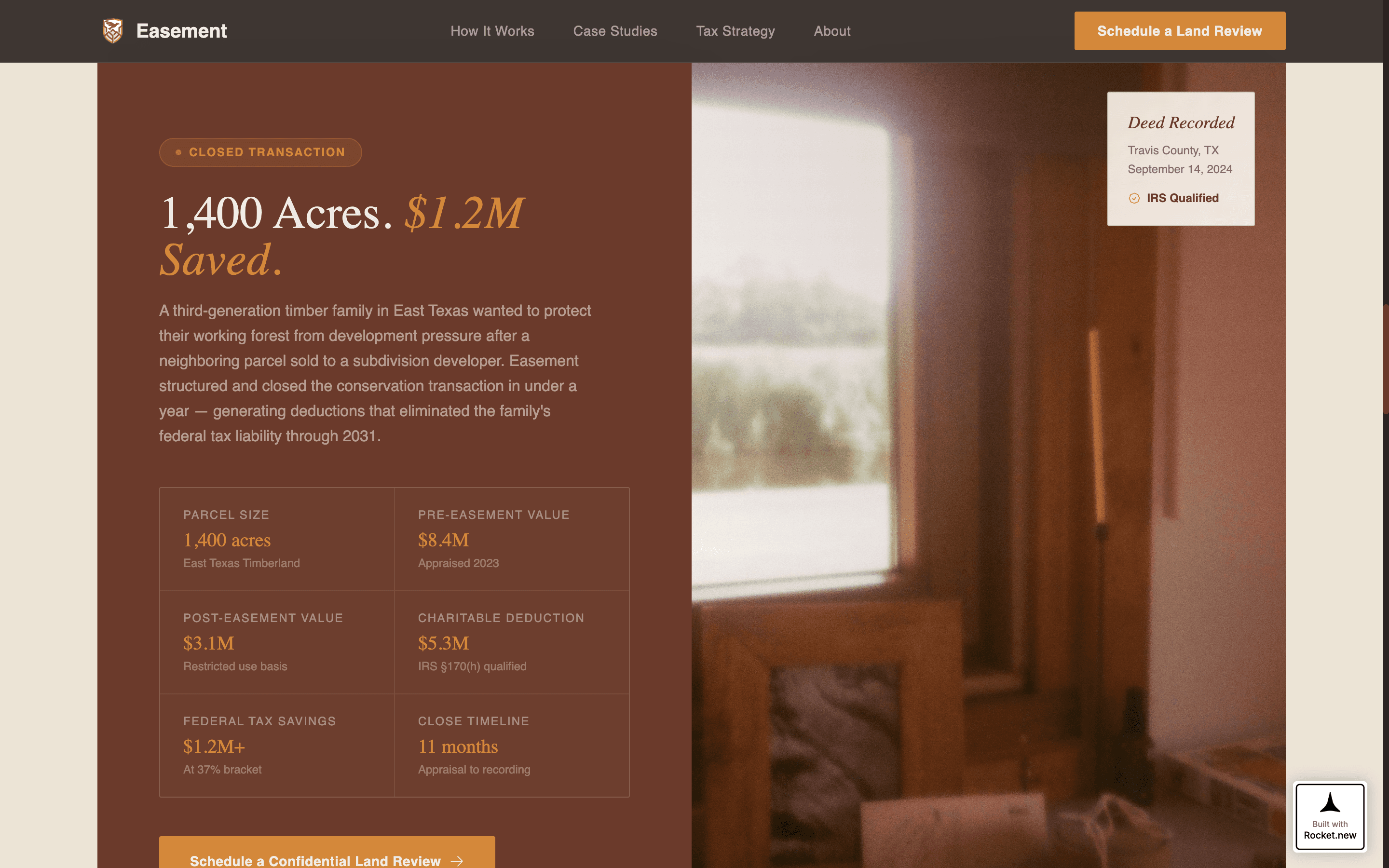 Easement - Trusted Conservation Landing Page Template