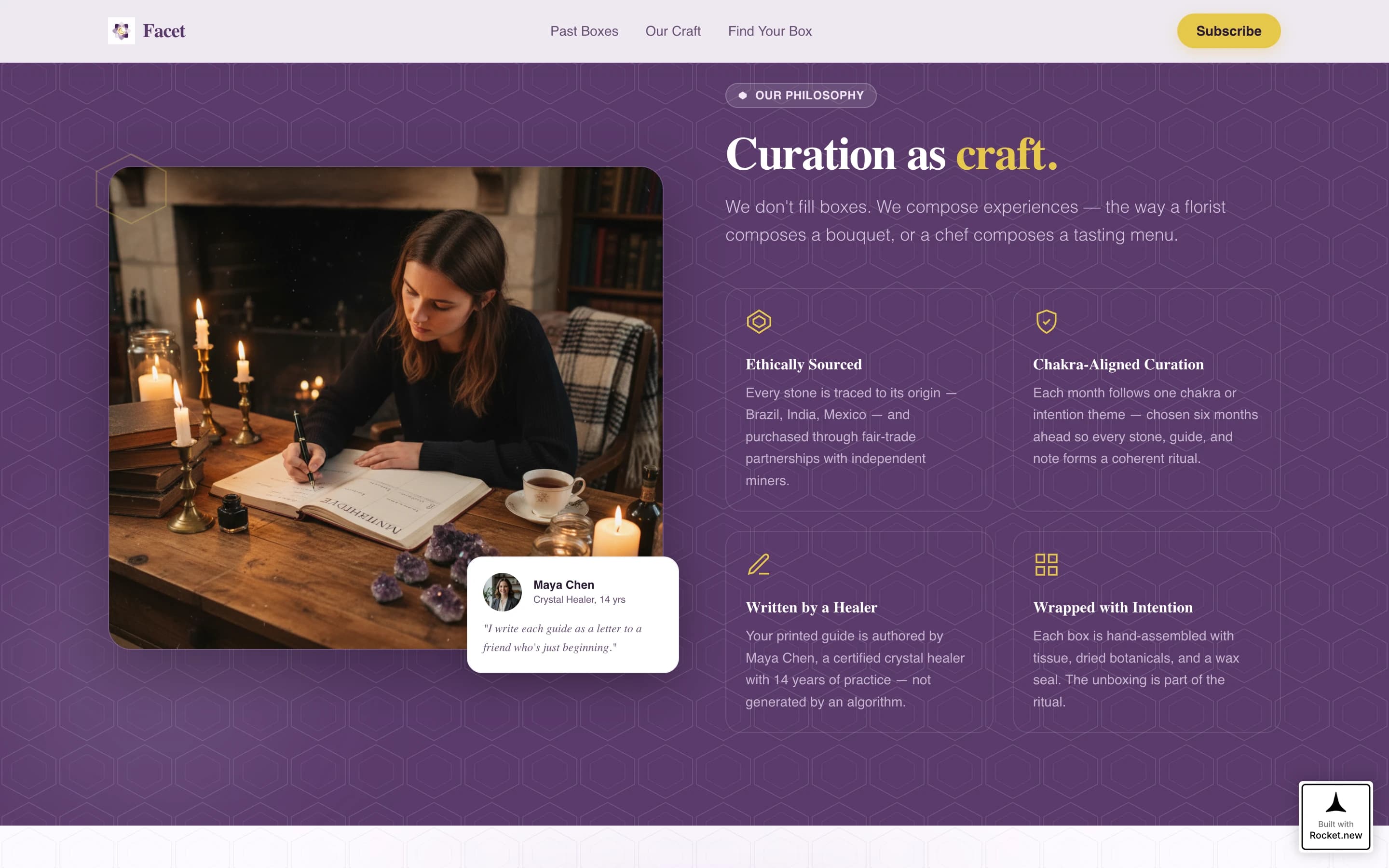 Facet - Enchanting Crystalsubscription Landing Page Template