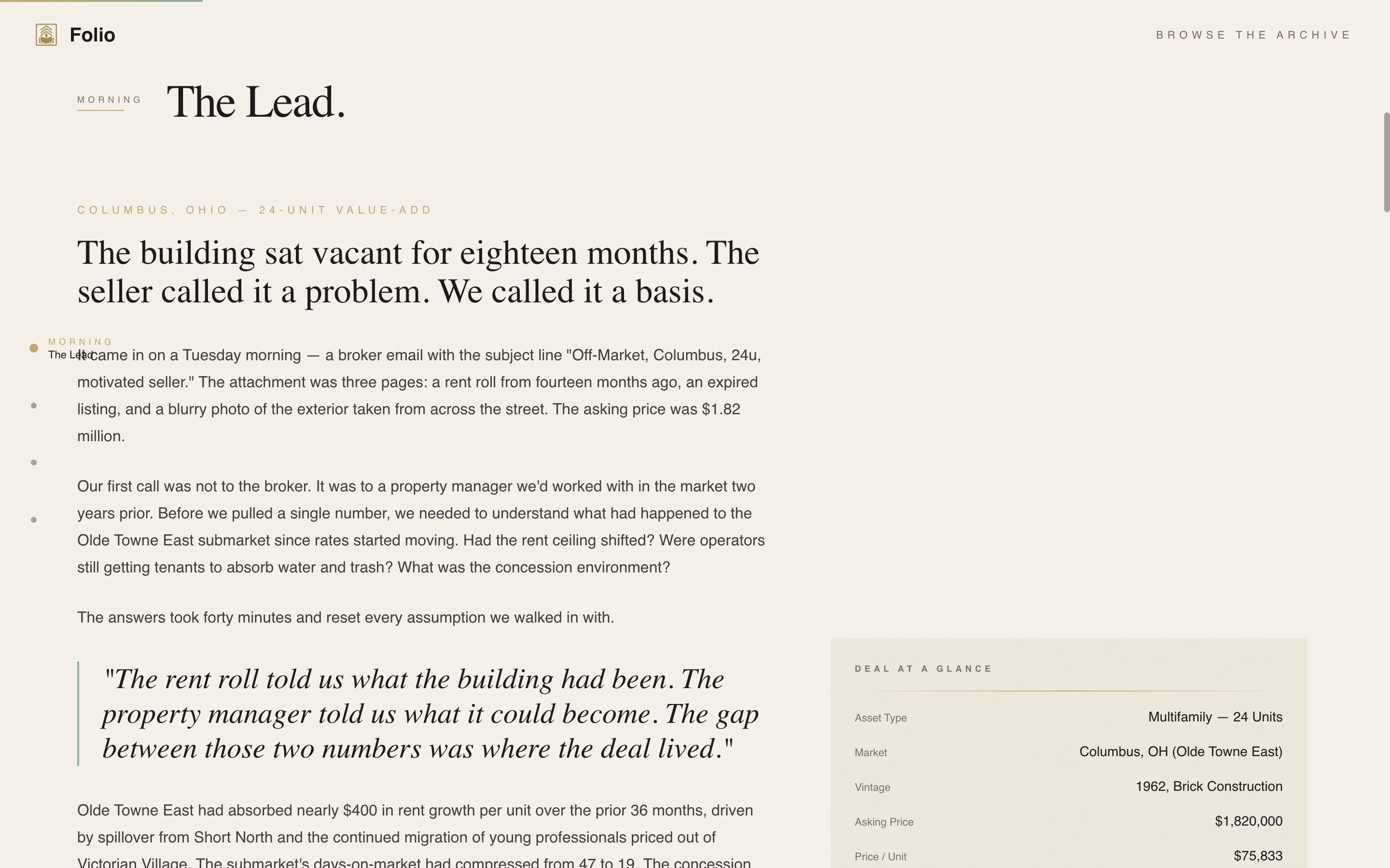 Folio - Analytical Real Estate Landing Page Template