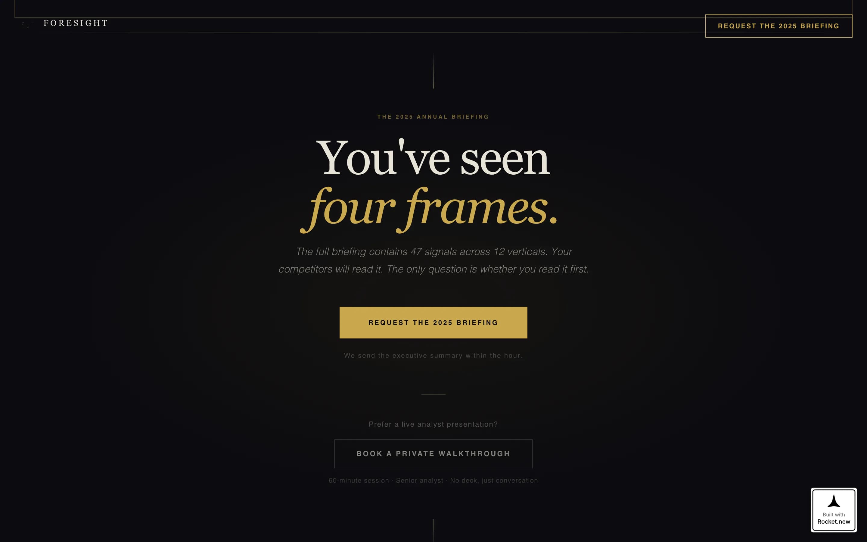 Foresight - Immersive Agency Landing Page Template