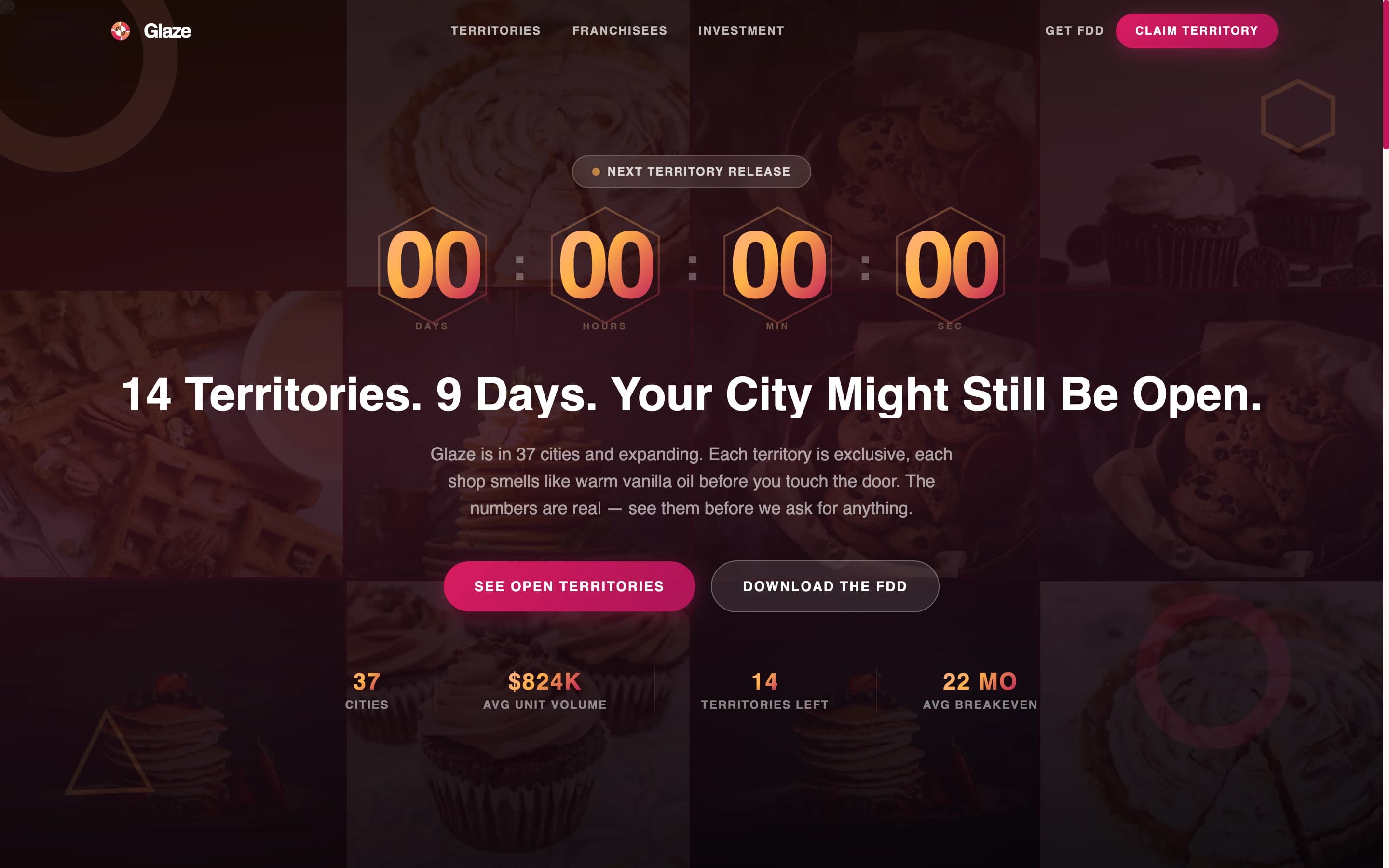Glaze - Irresistible Franchise Landing Page Template