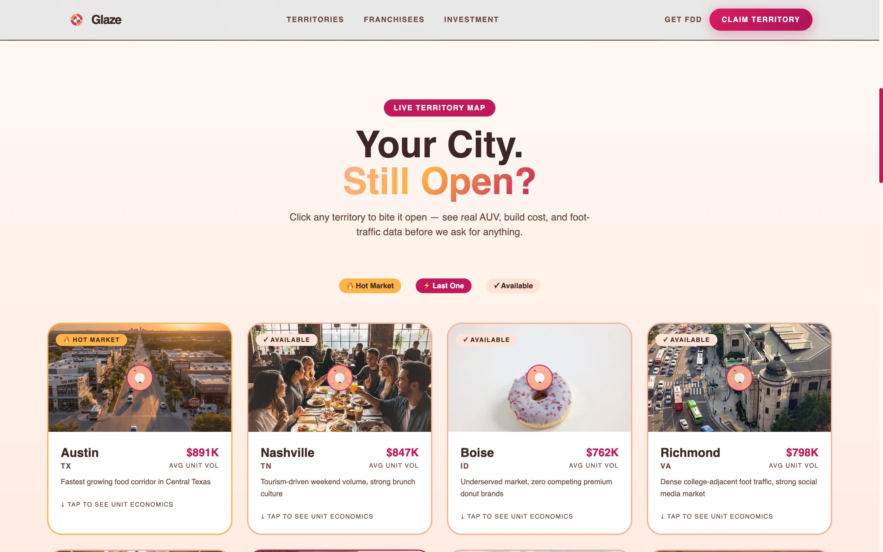 Glaze - Irresistible Franchise Landing Page Template